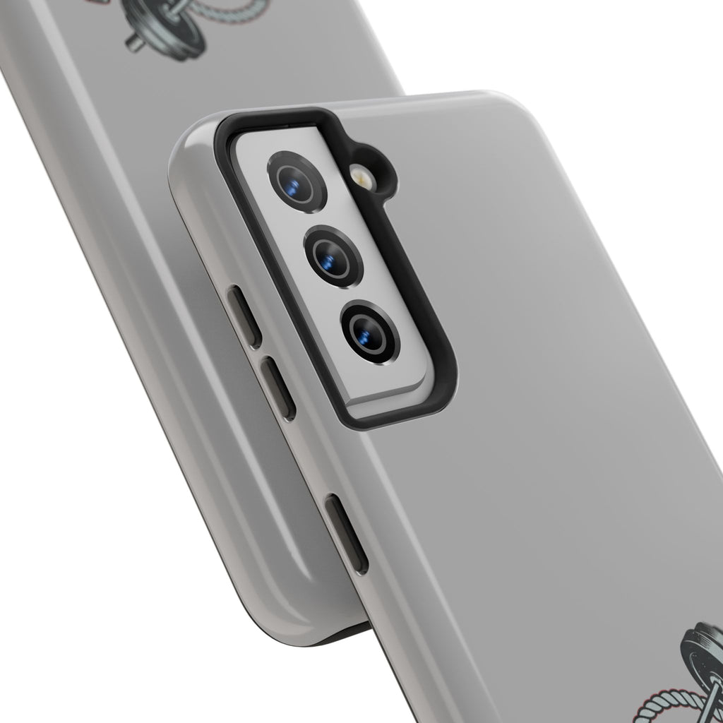 Fitness Gear Tough Phone Case — Dumbbells, Kettlebells & Jump Rope Design
