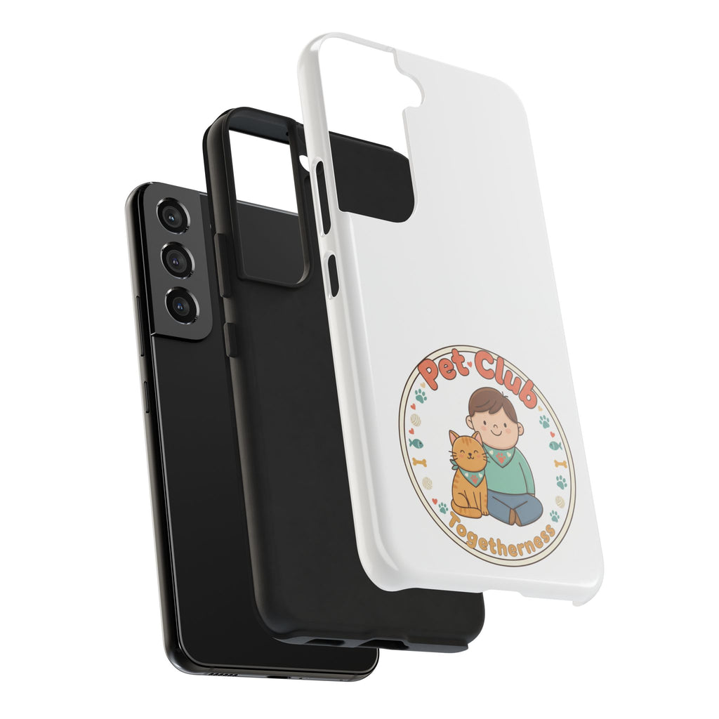 Pet Club Tough Phone Case — Cute Boy & Cat Illustration, "Togetherness" Design