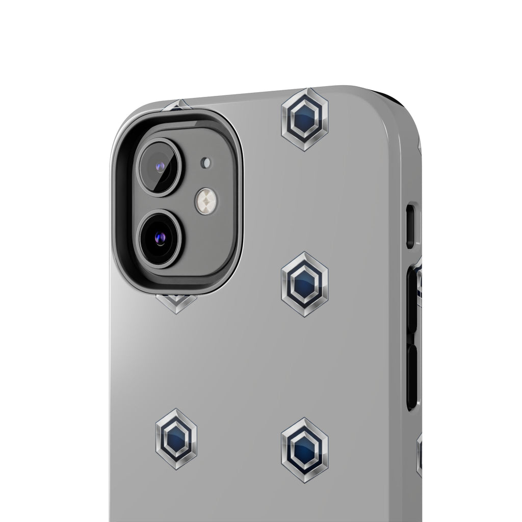 Tough Phone Case — Minimal Hex Rivet Armor (Gray)