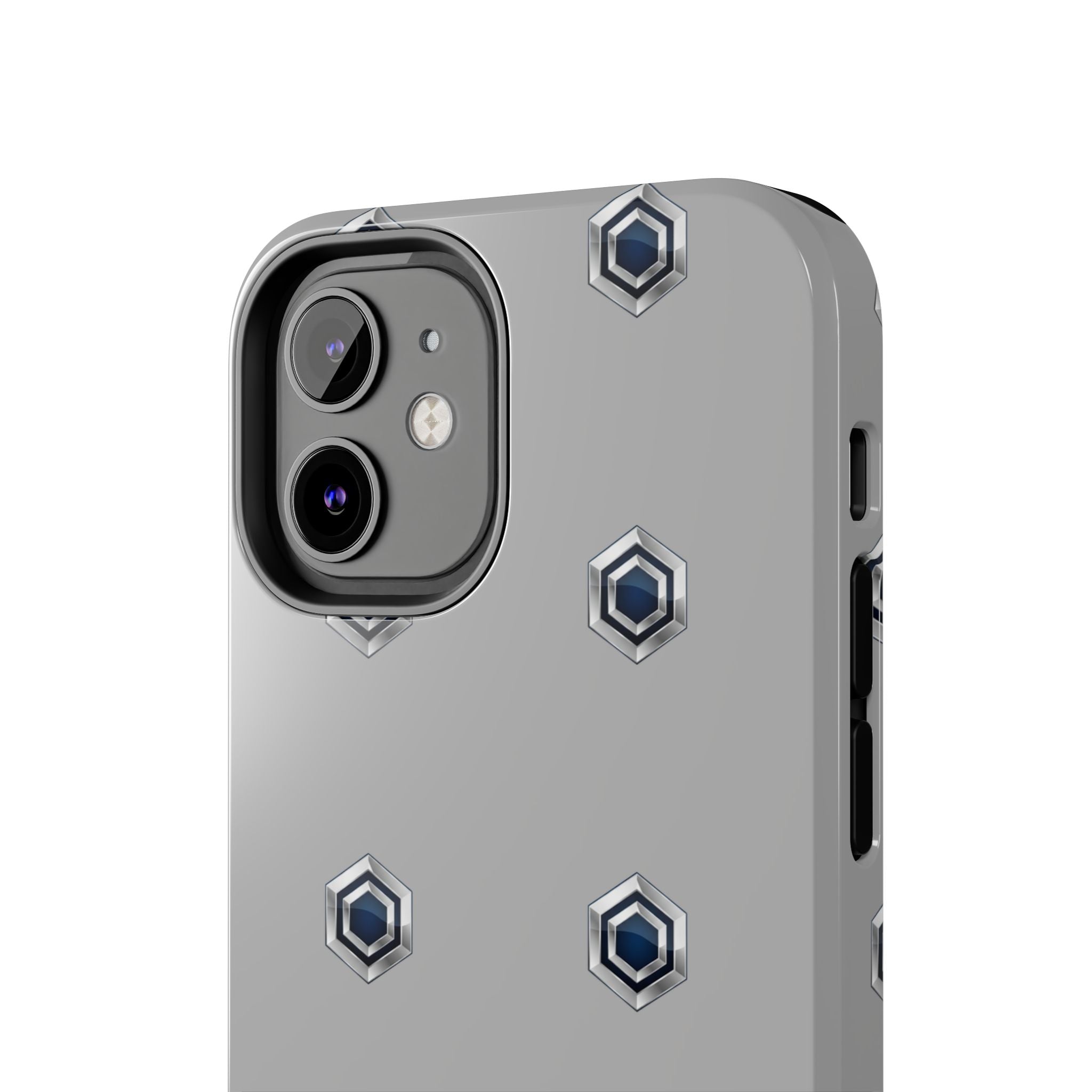 Tough Phone Case — Minimal Hex Rivet Armor (Gray)