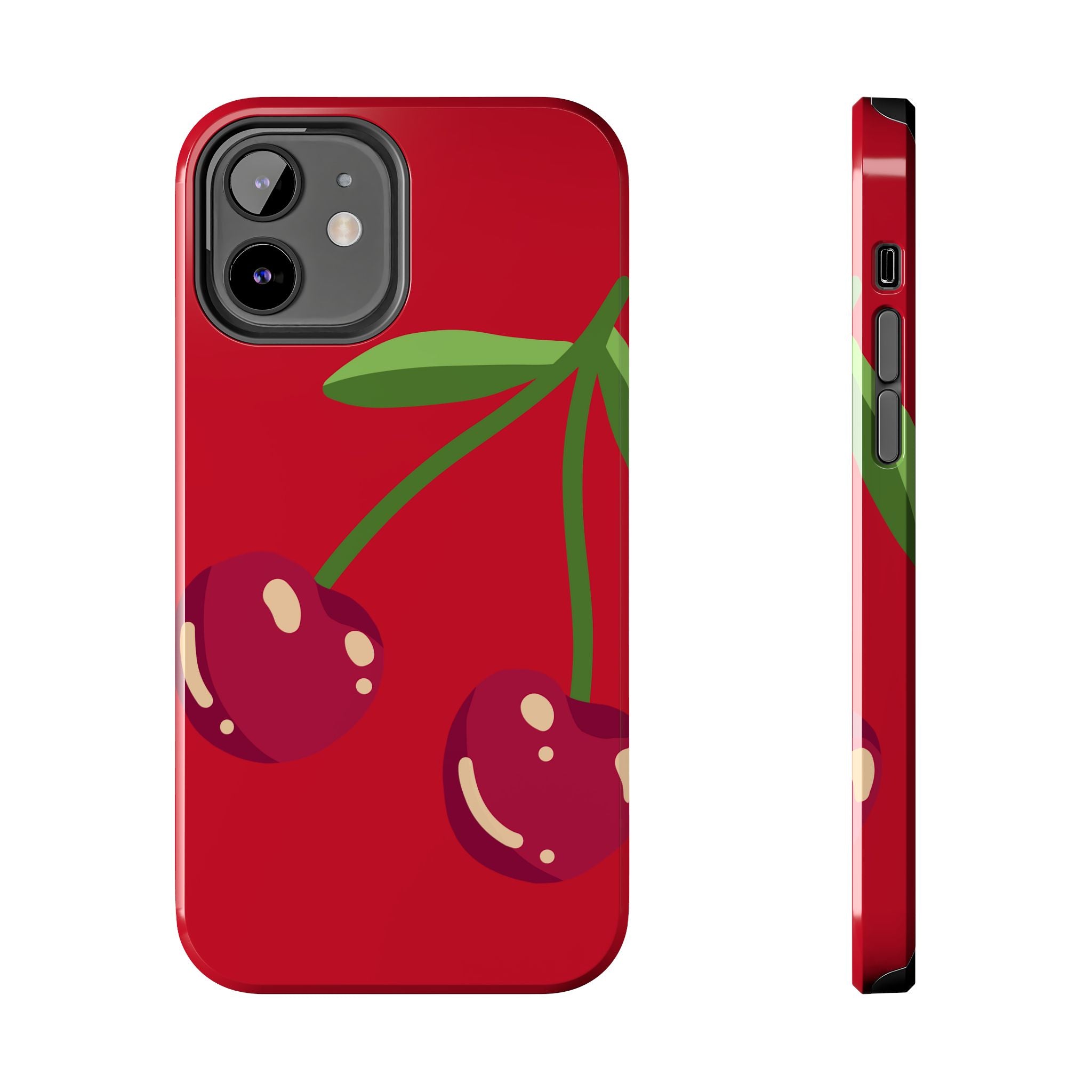 Cherry Red Tough Phone Case — Cute Retro Fruit iPhone Case