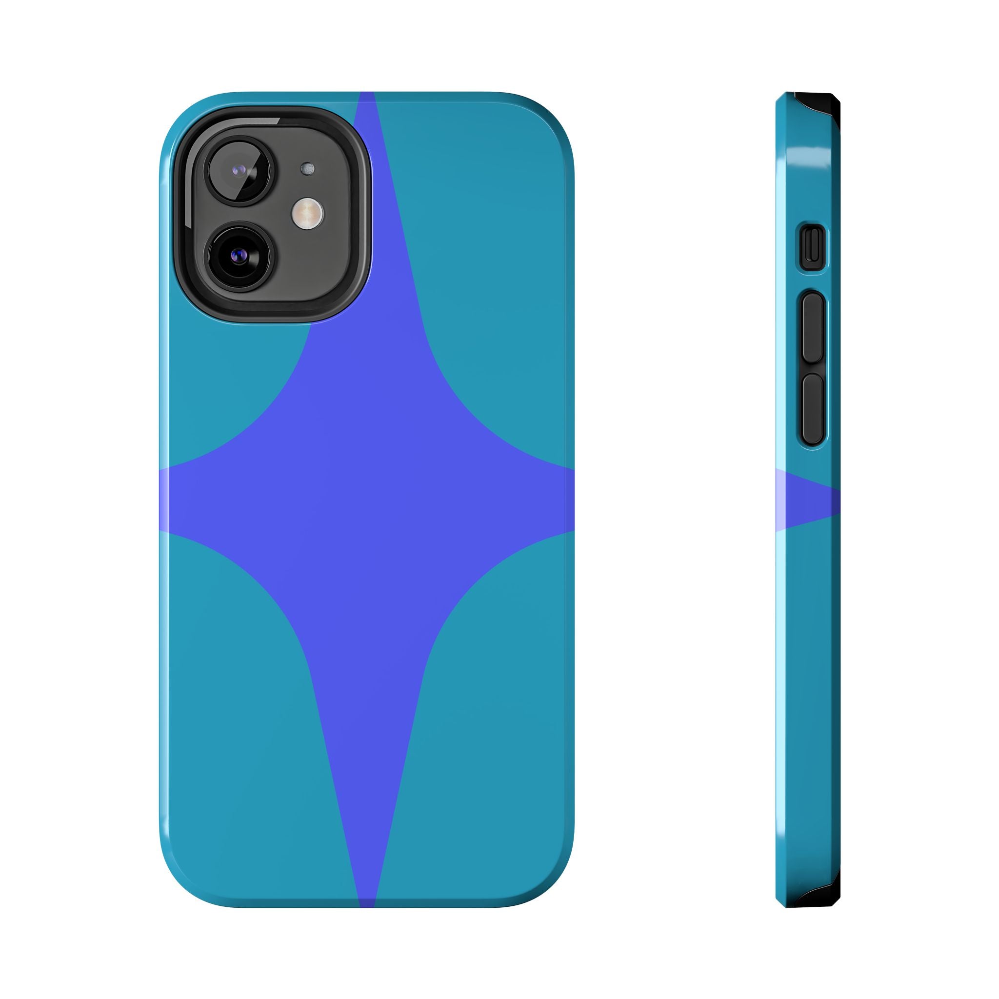 Teal & Indigo Starburst Tough Phone Case — Durable Protective Phone Case