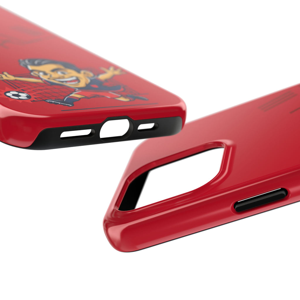 Phone Case — 'GOAL!!!' Cartoon Soccer Player Tough Protective Case