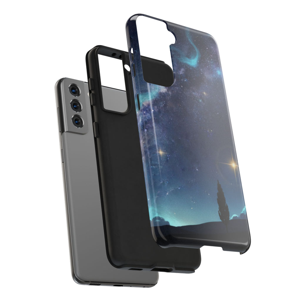 Galaxy Night Sky Tough Phone Case — Starry Landscape Protective Phone Cover