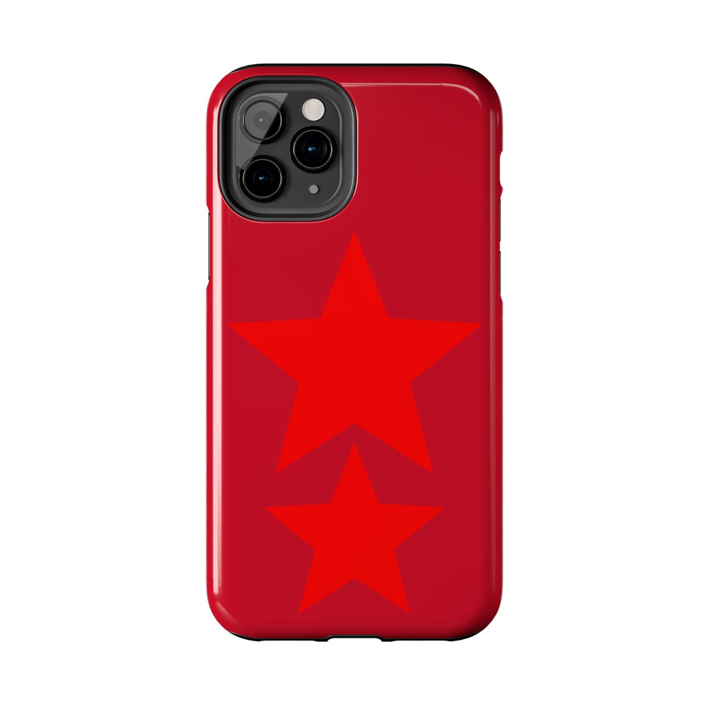 Red Star Tough Phone Case — Dual-Star Protective iPhone Cover
