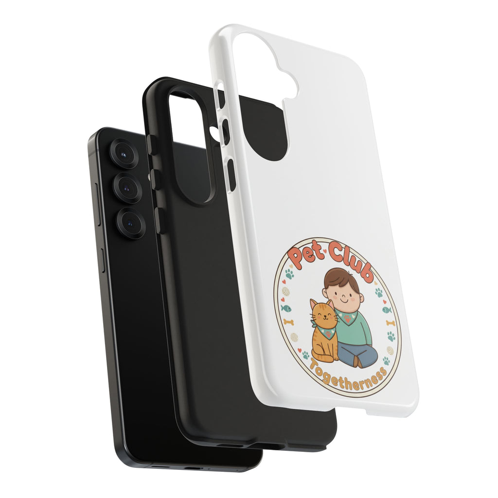 Pet Club Tough Phone Case — Cute Boy & Cat Illustration, "Togetherness" Design