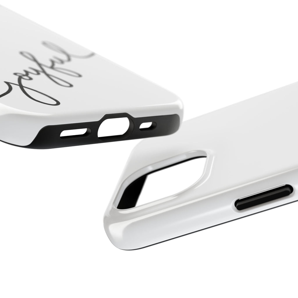 Joyful Tough Phone Case — Minimal Script Protective Phone Cover
