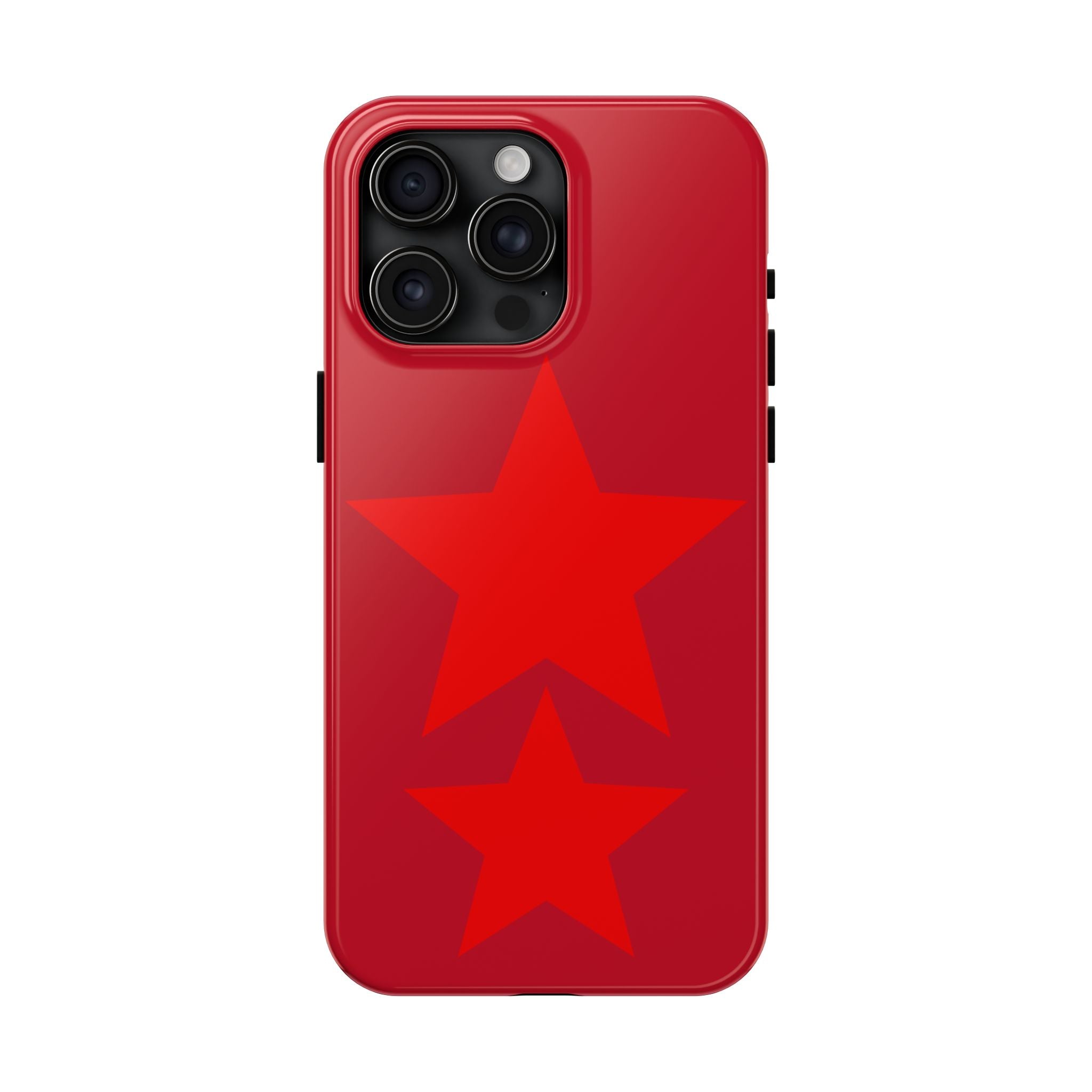 Red Star Tough Phone Case — Dual-Star Protective iPhone Cover