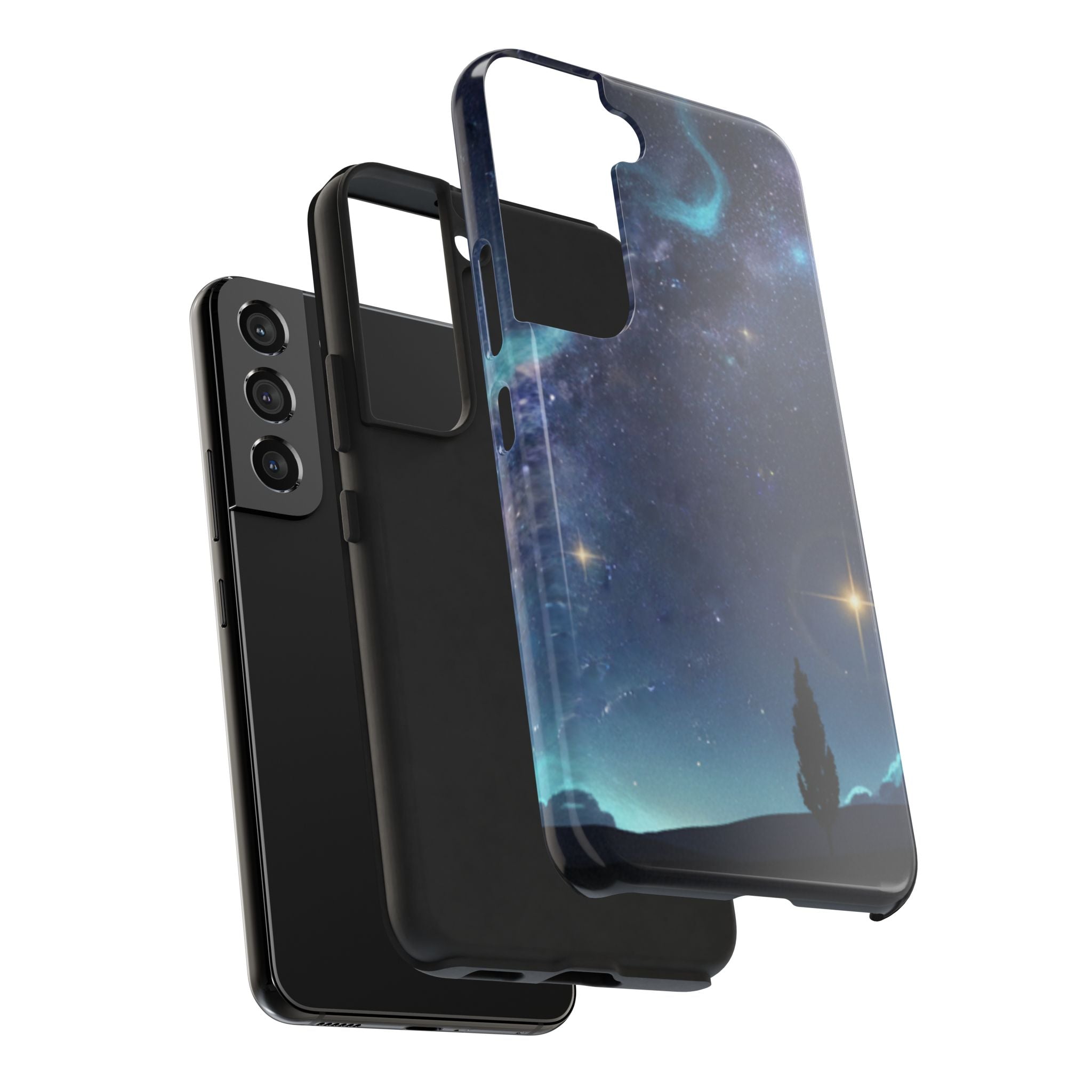 Galaxy Night Sky Tough Phone Case — Starry Landscape Protective Phone Cover
