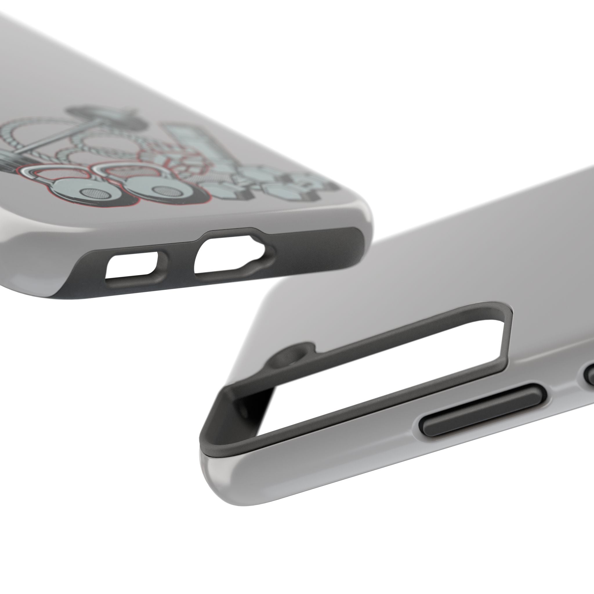Fitness Gear Tough Phone Case — Dumbbells, Kettlebells & Jump Rope Design