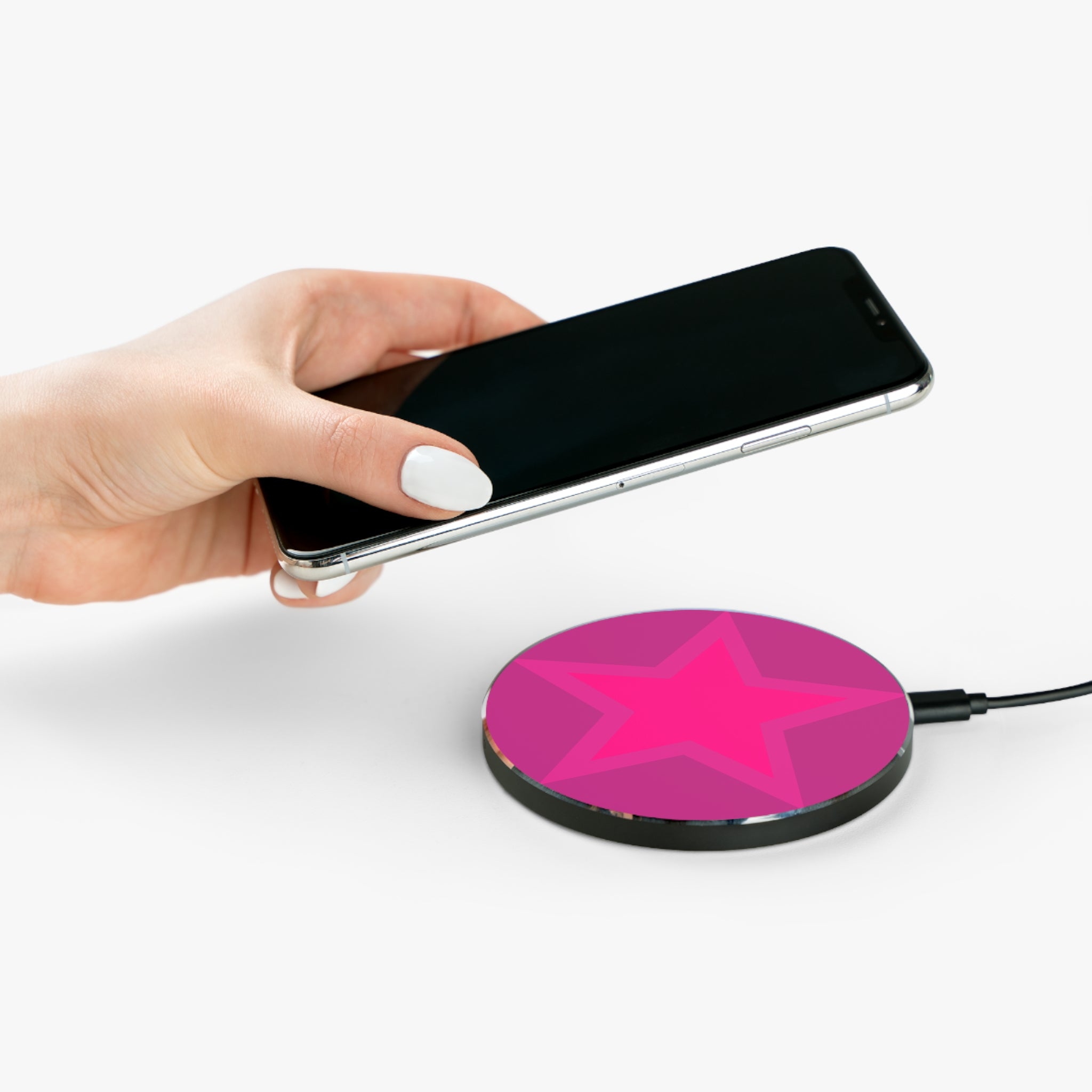 Wireless Charger — Minimal Pink Star Qi Pad