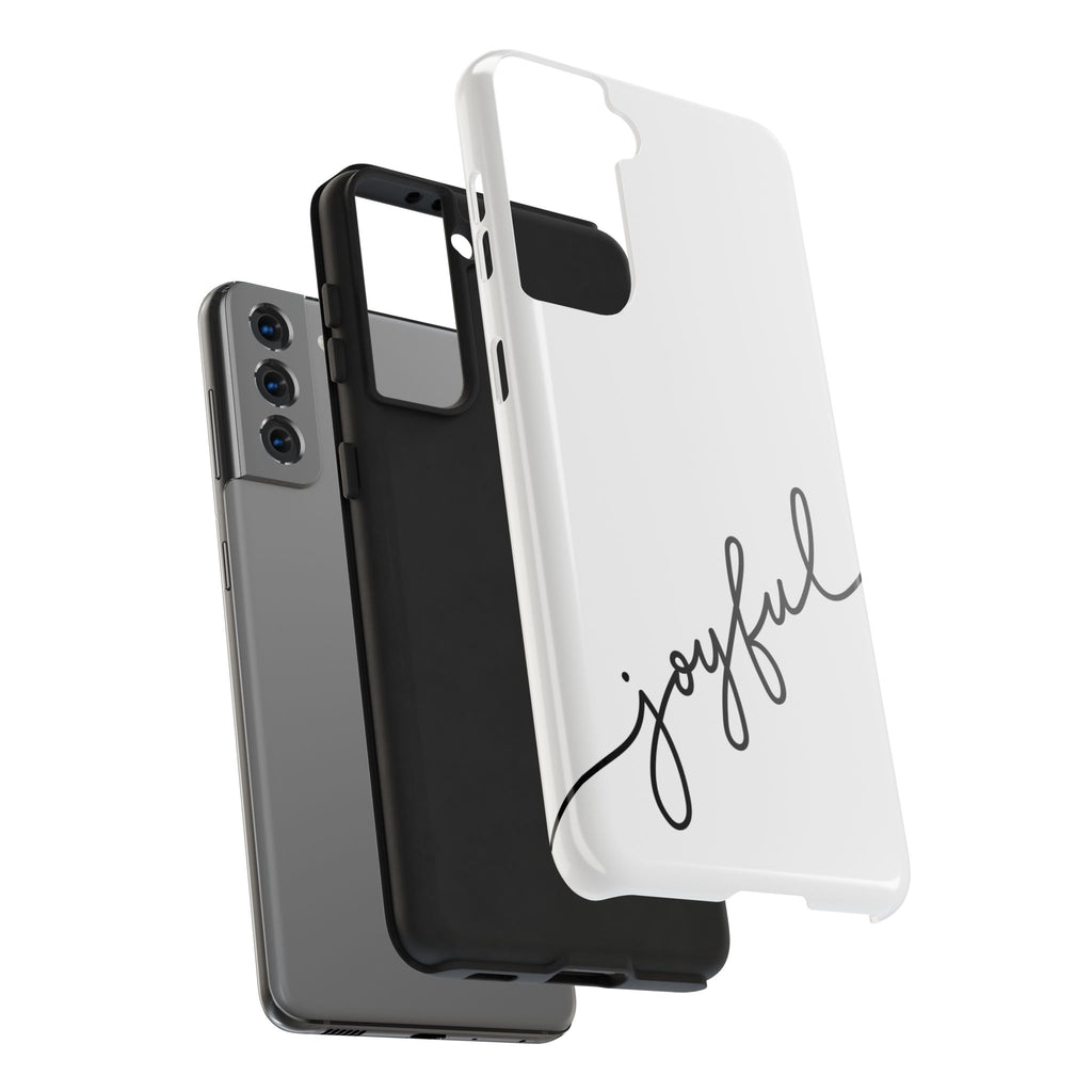 Joyful Tough Phone Case — Minimal Script Protective Phone Cover