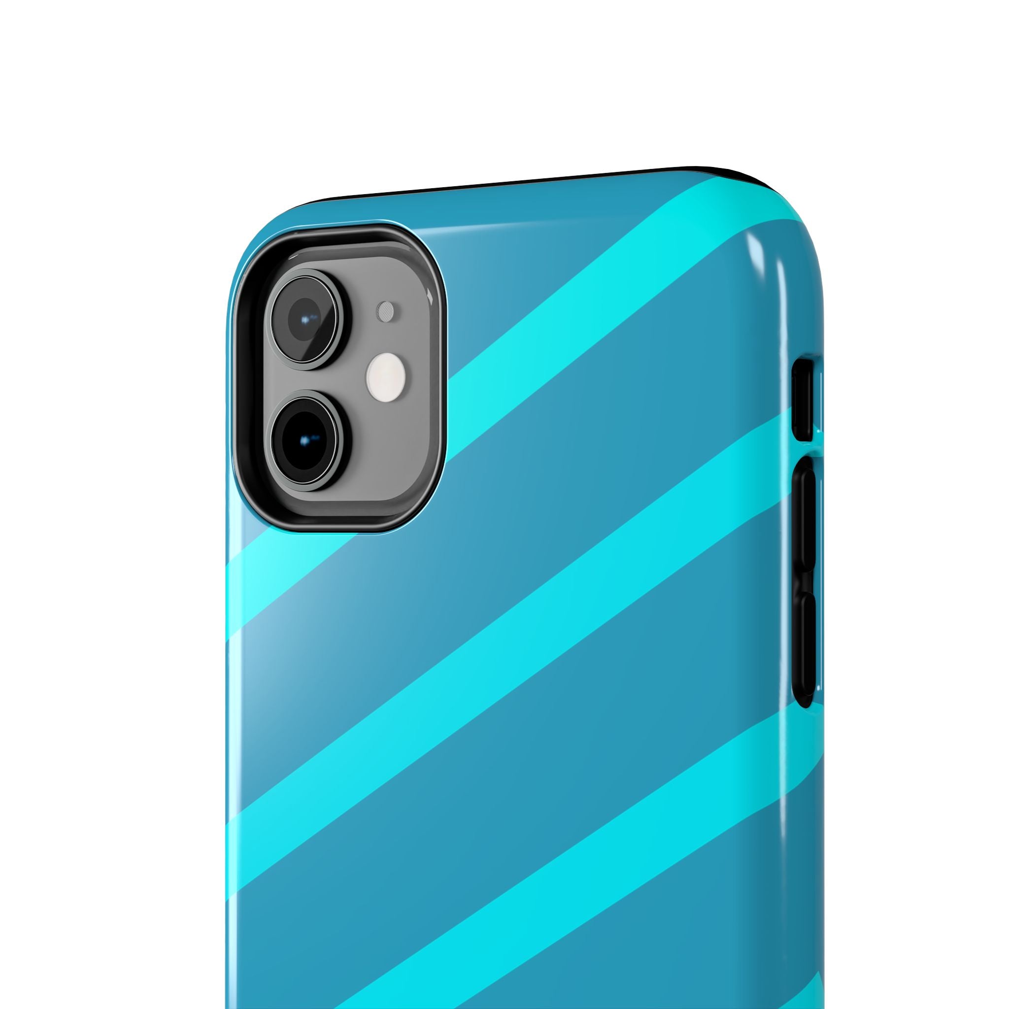Tough Phone Case — Blue Diagonal Stripe Shockproof Cover