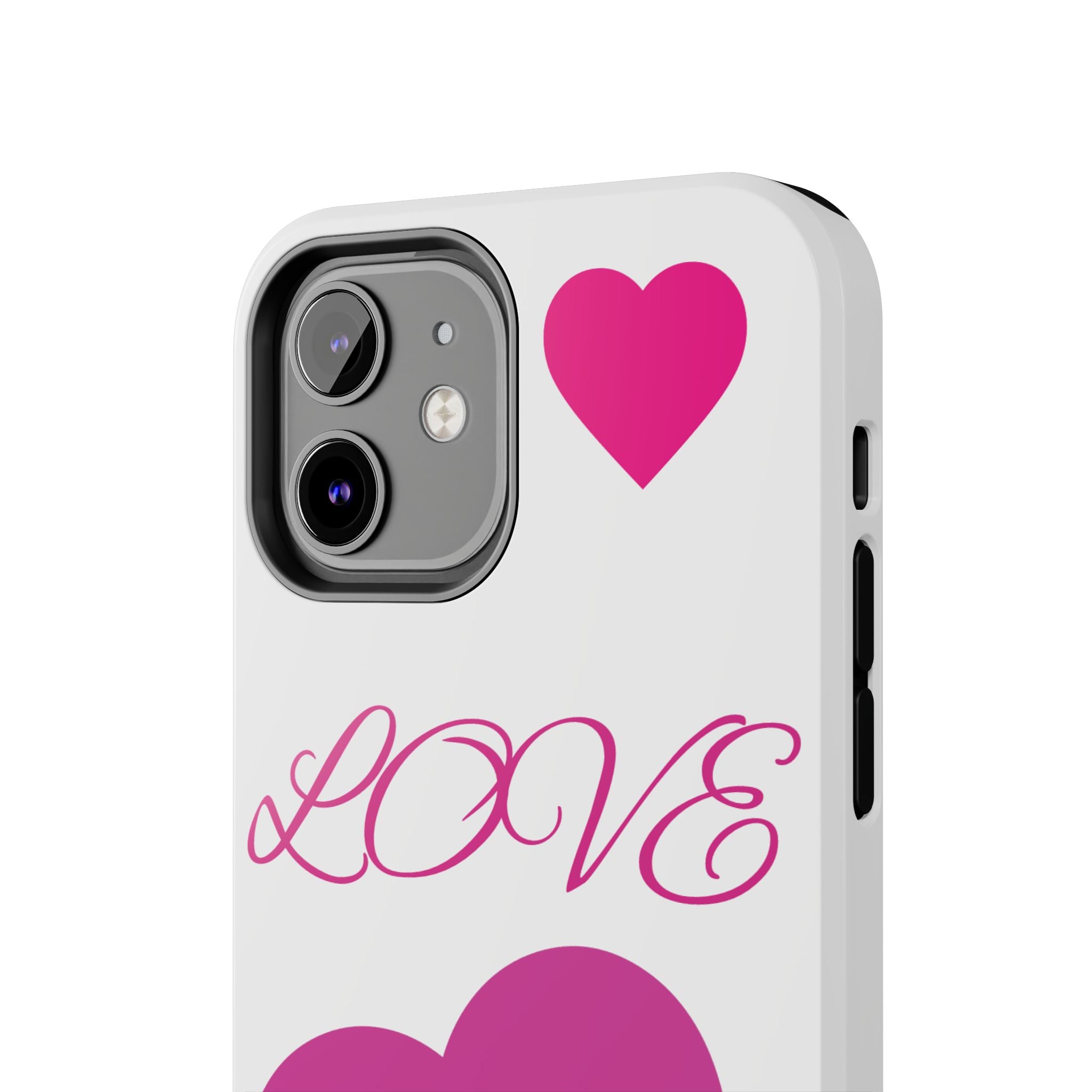 Love Heart Tough Phone Case — Pink Hearts Protective Phone Cover