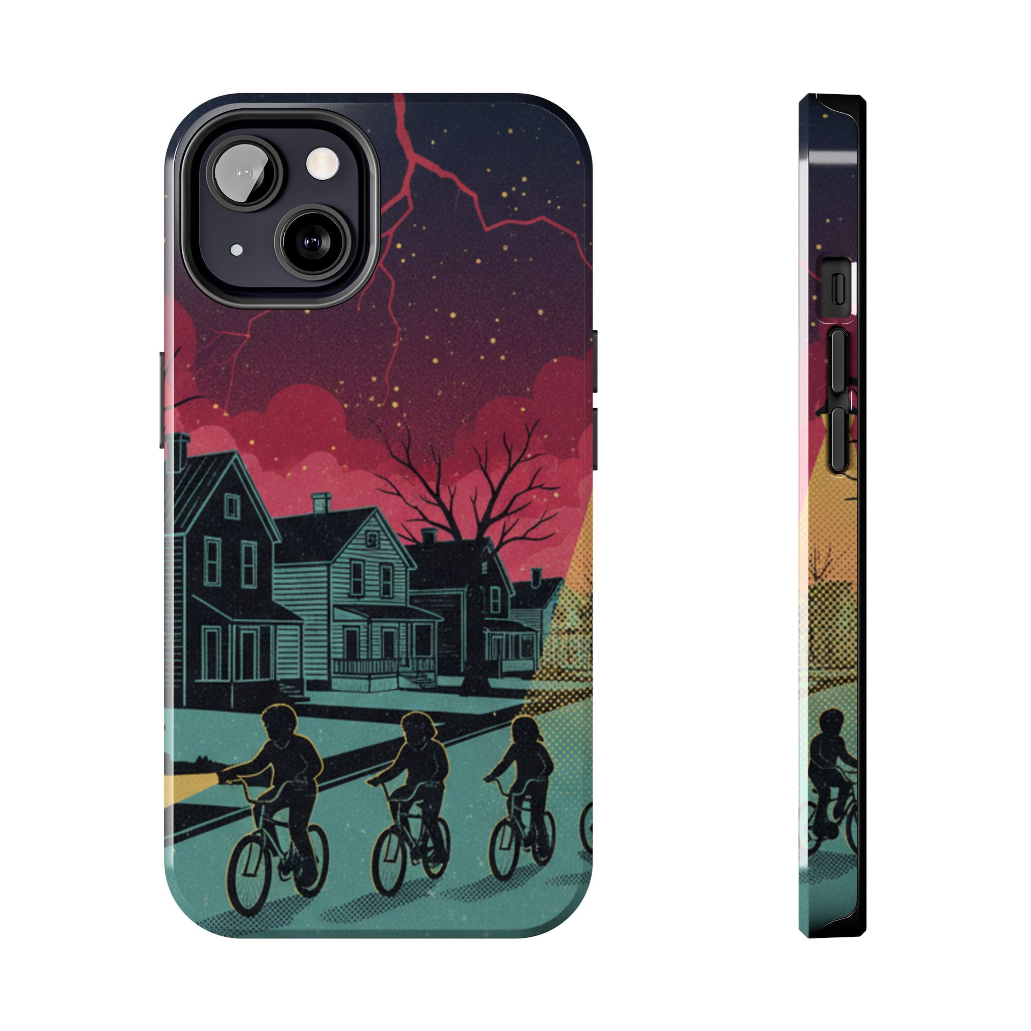 Tough Phone Case — Nostalgic Night Bike Ride Sky Design