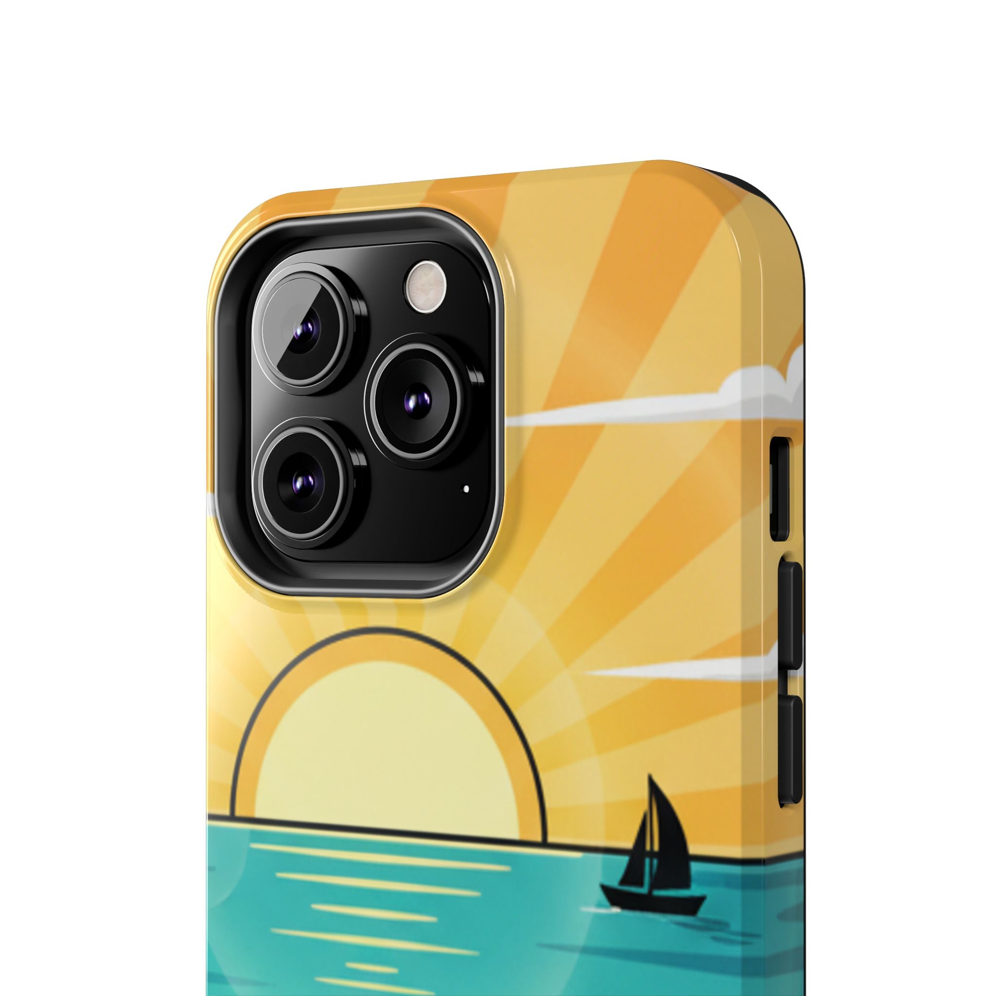 Tough Phone Case — Sunset Beach Sailboat Design