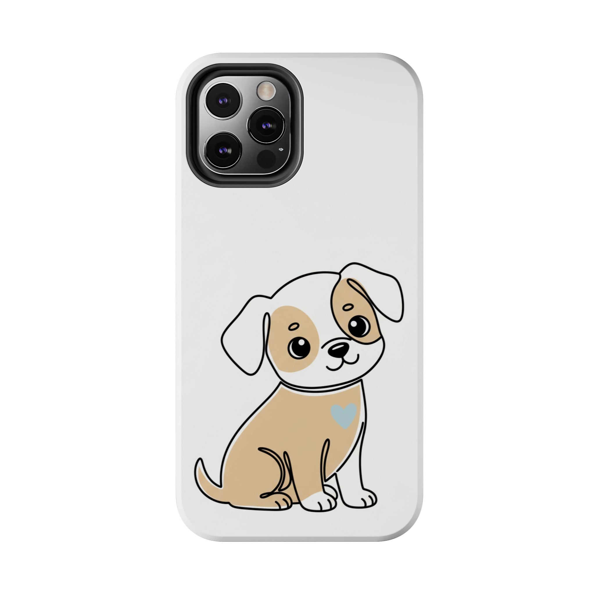 Cute Puppy Tough Phone Case – Cartoon Dog Protective Phone Cover