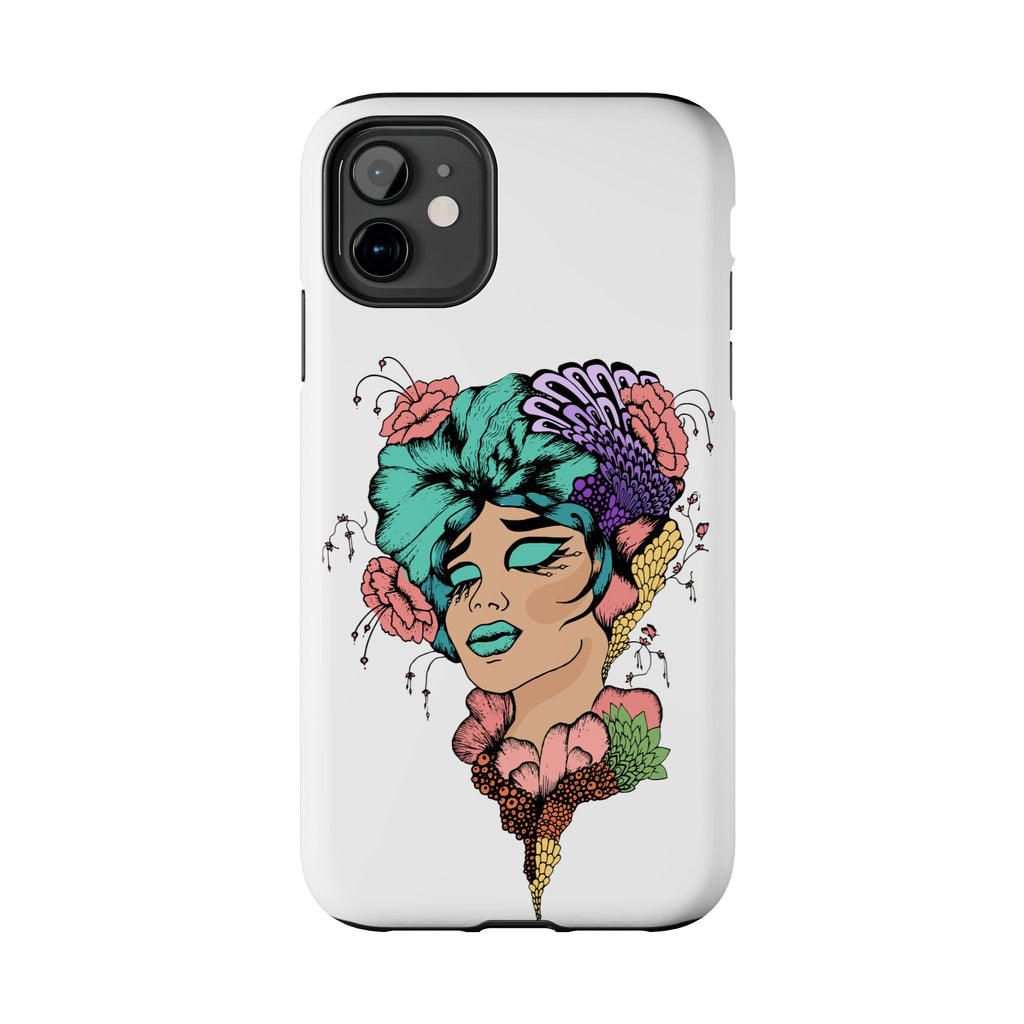 Tough Phone Case — Floral Pop Art Portrait Protective Cover