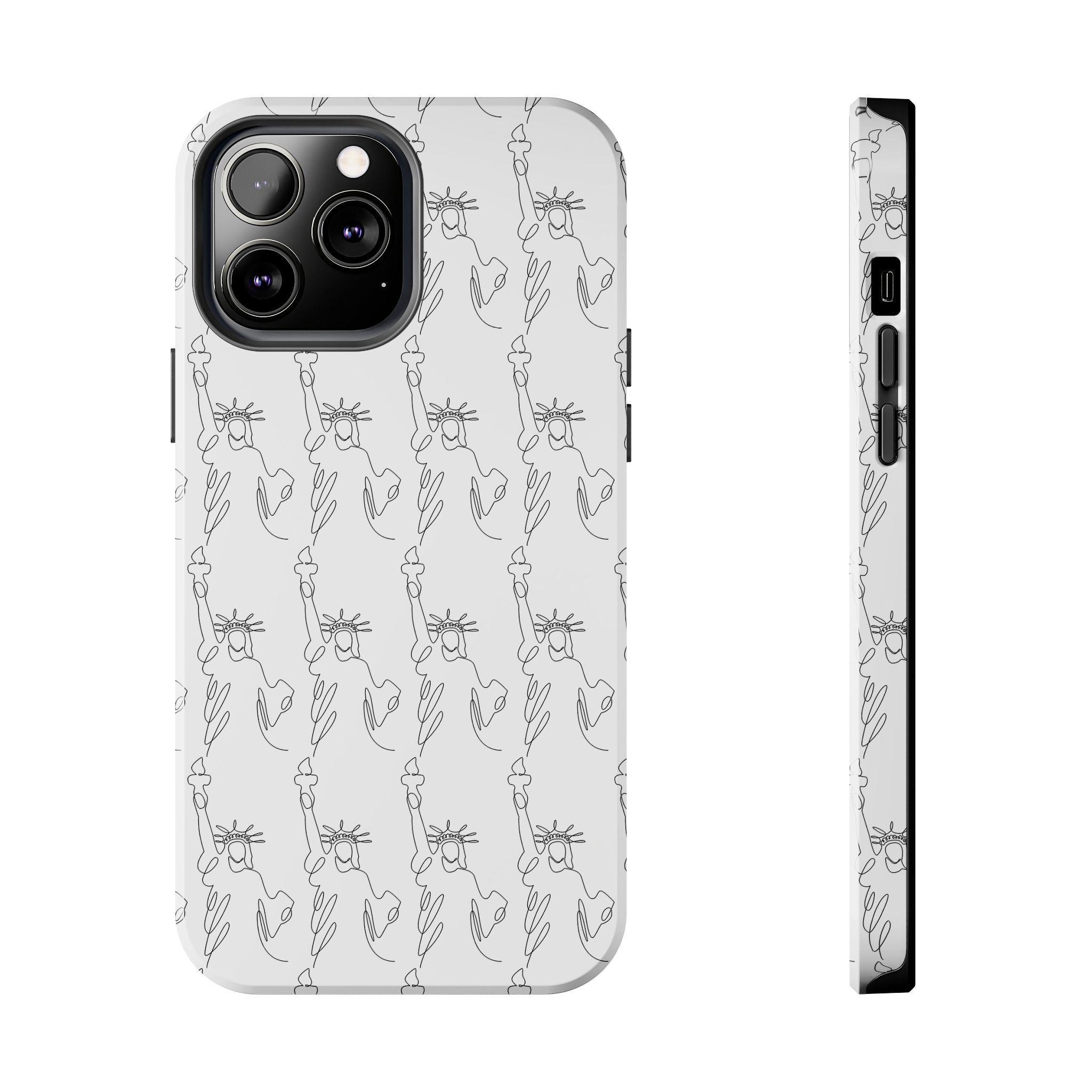 Statue of Liberty Sketch Tough Phone Case — Minimal Patriotic iPhone Cover