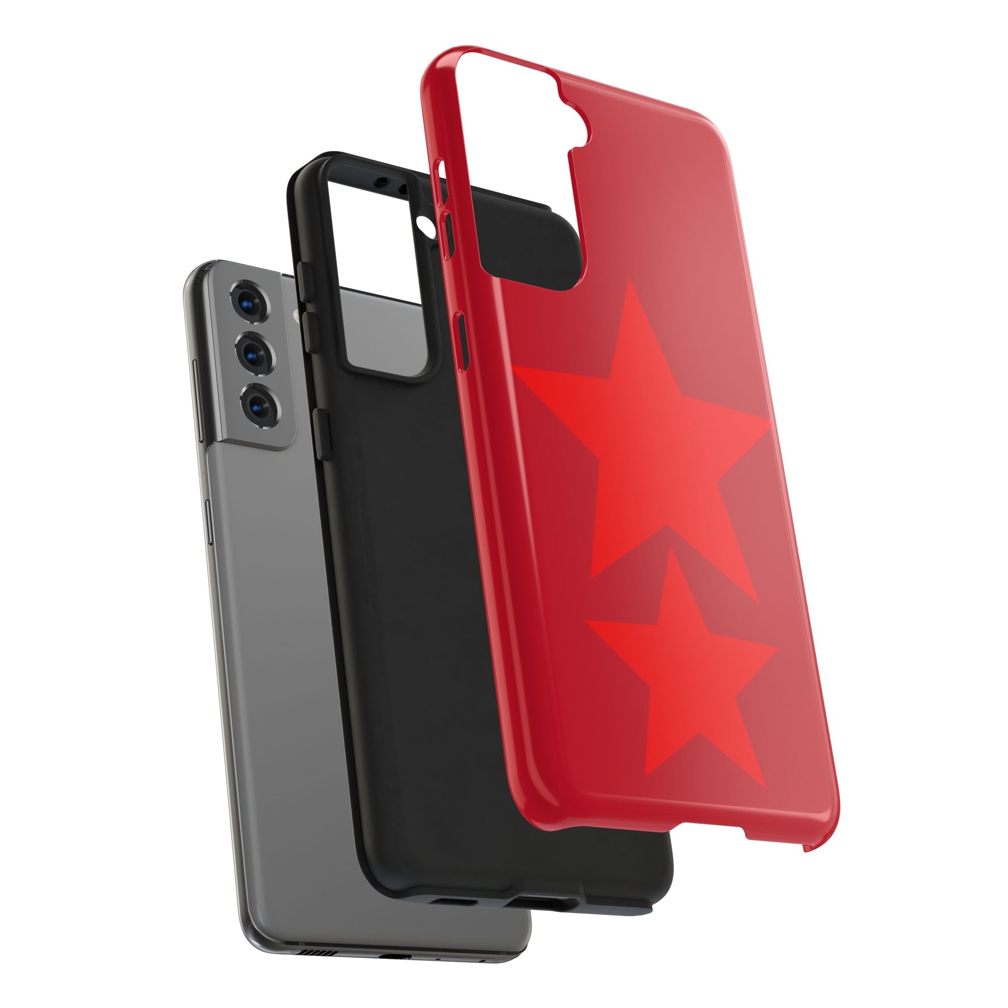Red Star Tough Phone Case — Dual-Star Protective iPhone Cover