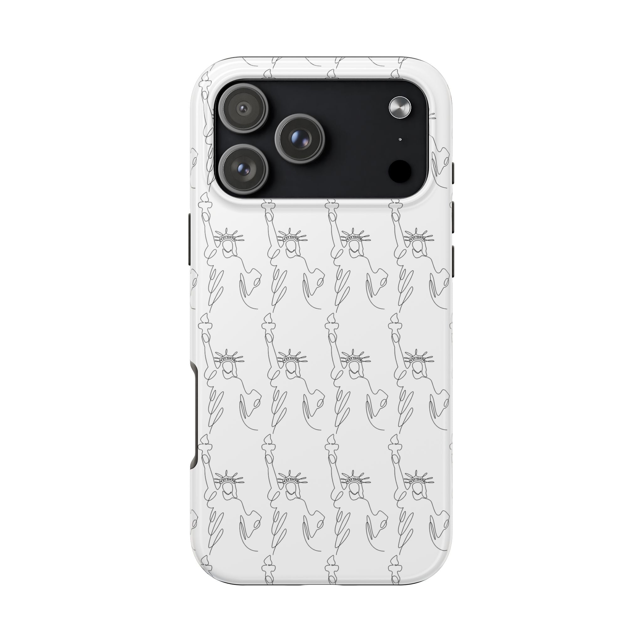 Statue of Liberty Sketch Tough Phone Case — Minimal Patriotic iPhone Cover