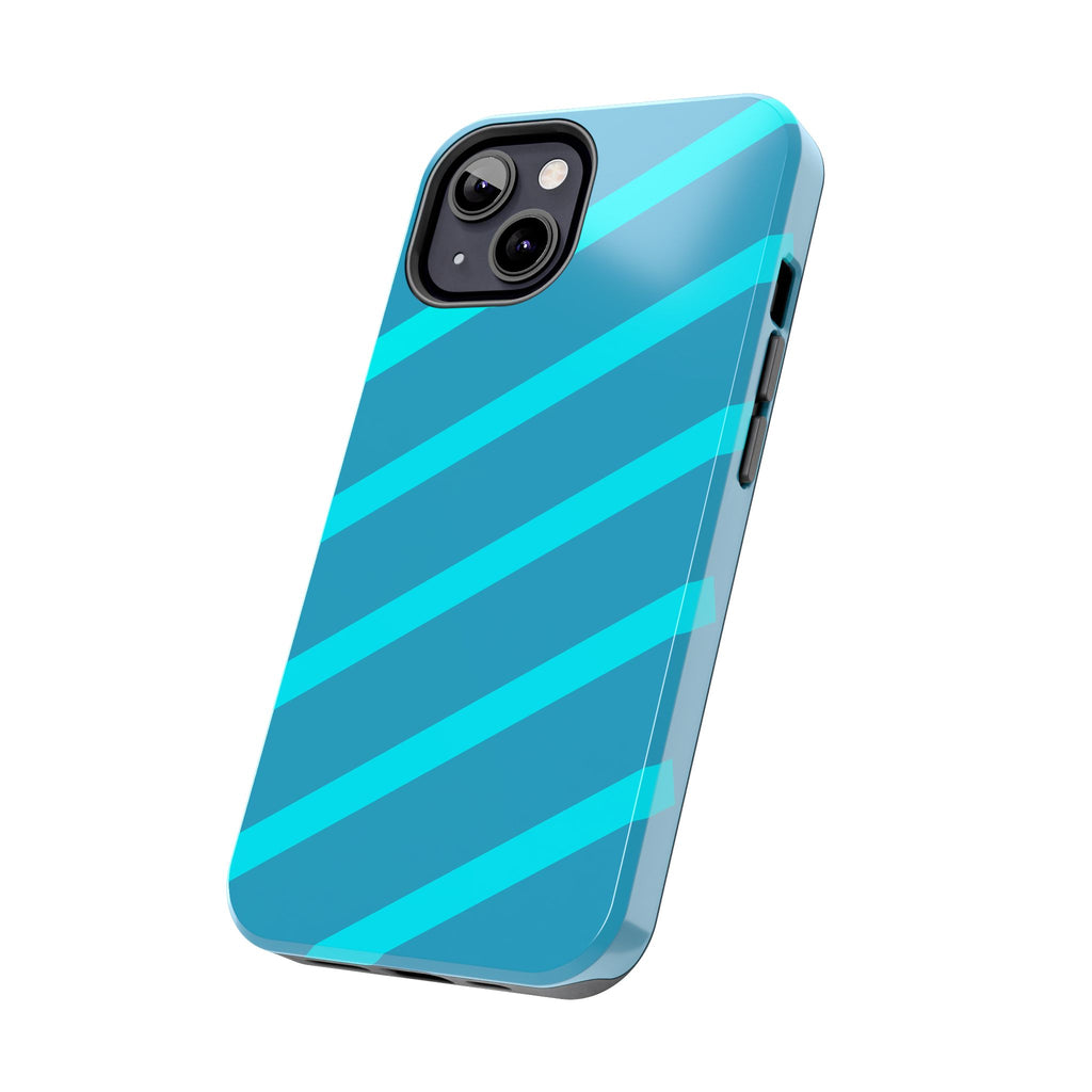 Tough Phone Case — Blue Diagonal Stripe Shockproof Cover