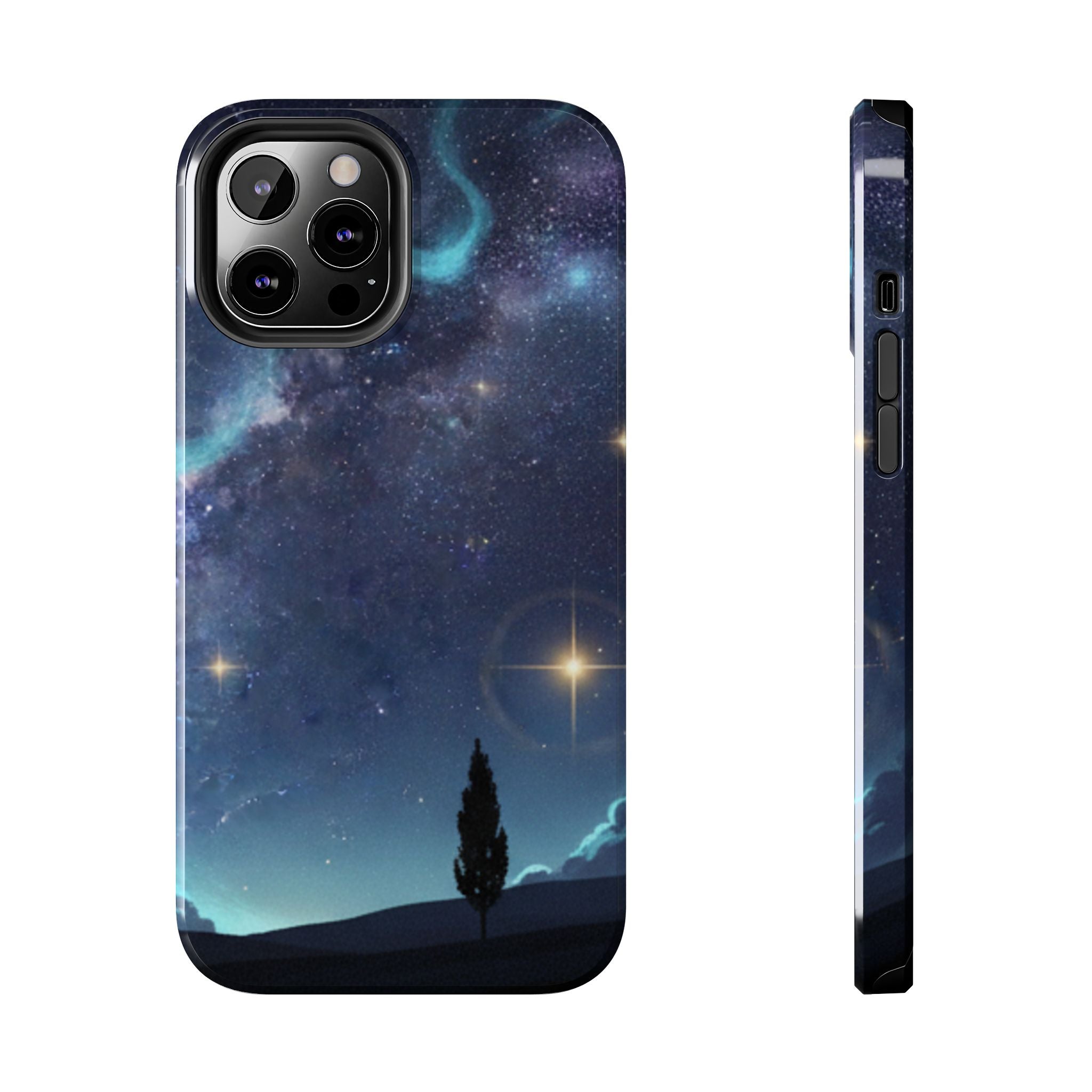 Galaxy Night Sky Tough Phone Case — Starry Landscape Protective Phone Cover