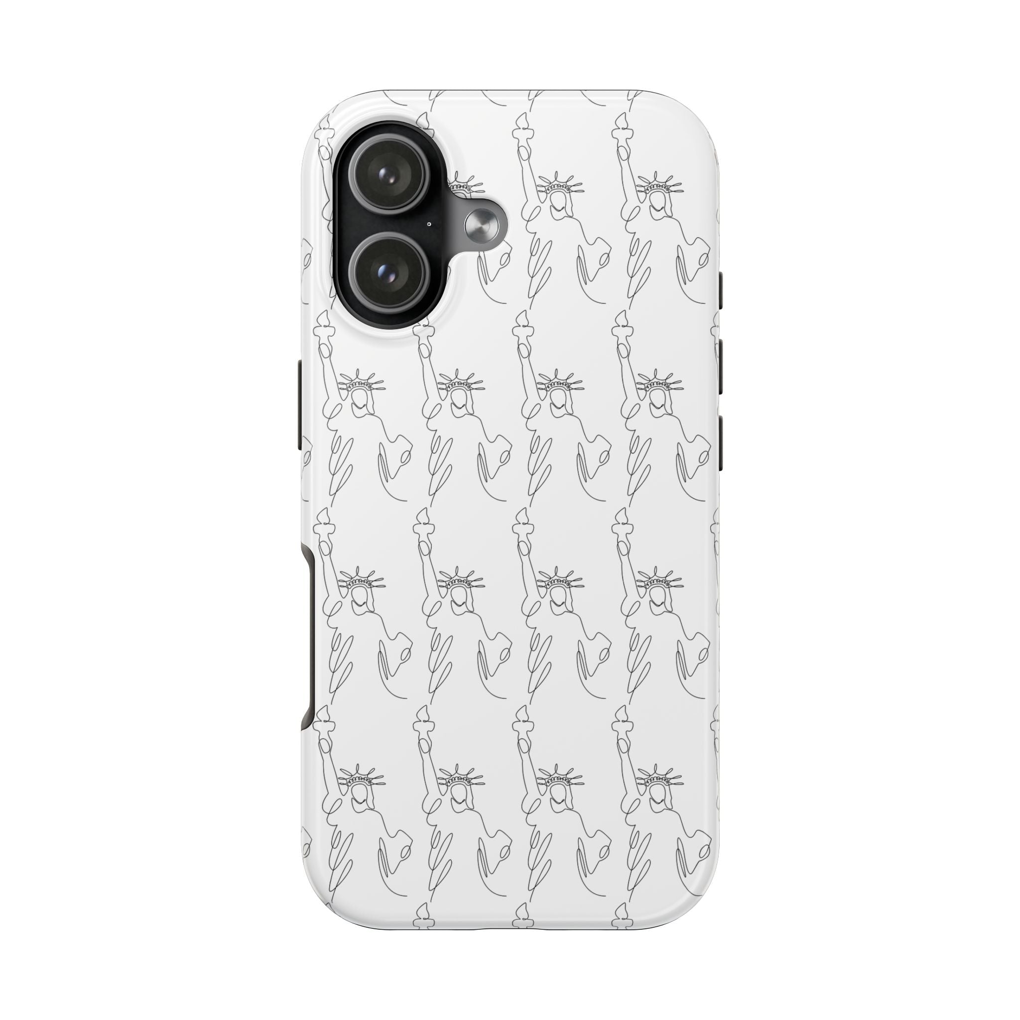 Statue of Liberty Sketch Tough Phone Case — Minimal Patriotic iPhone Cover