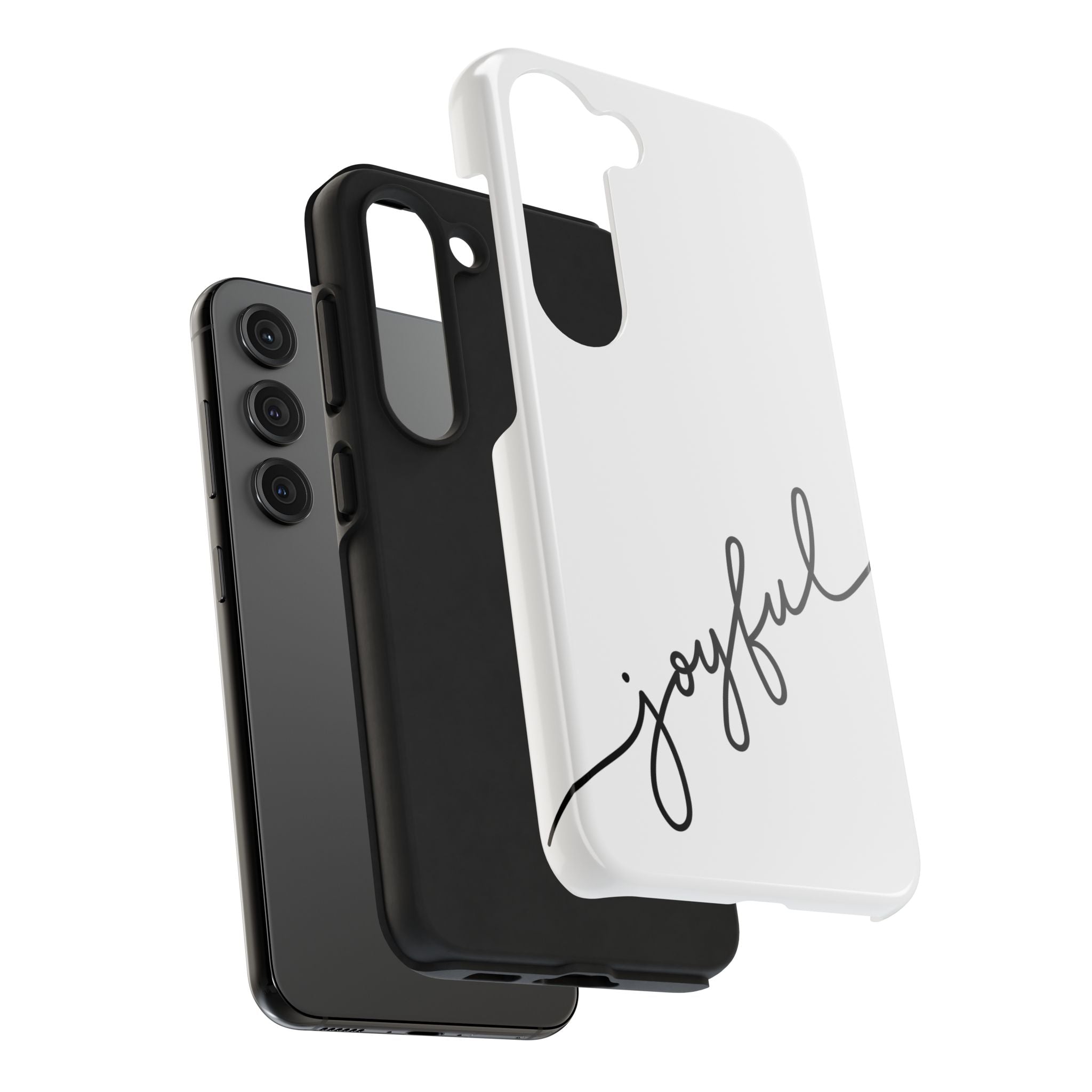 Joyful Tough Phone Case — Minimal Script Protective Phone Cover