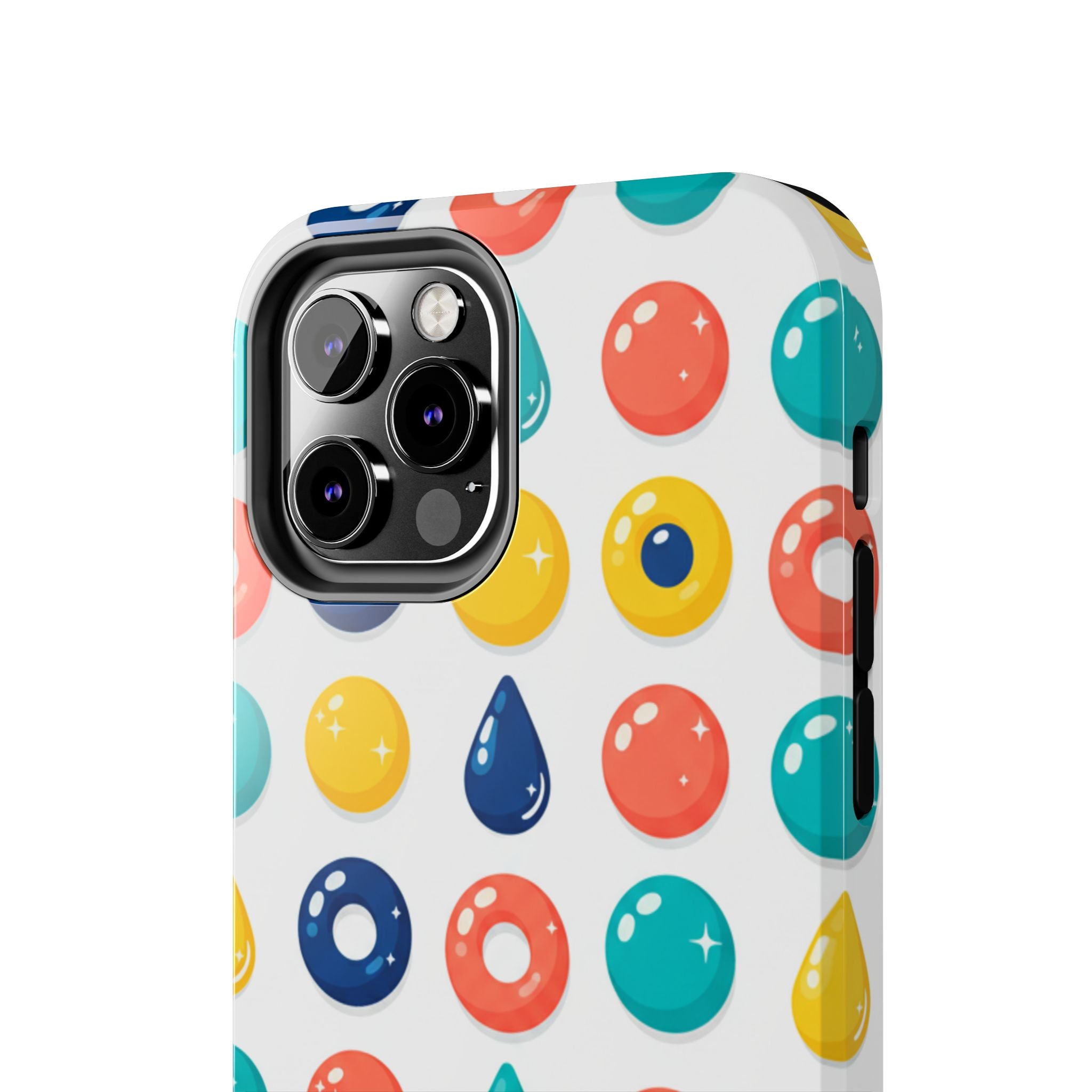 Colorful Candy Dot Tough Phone Case — Bright Retro Polka Drop Design