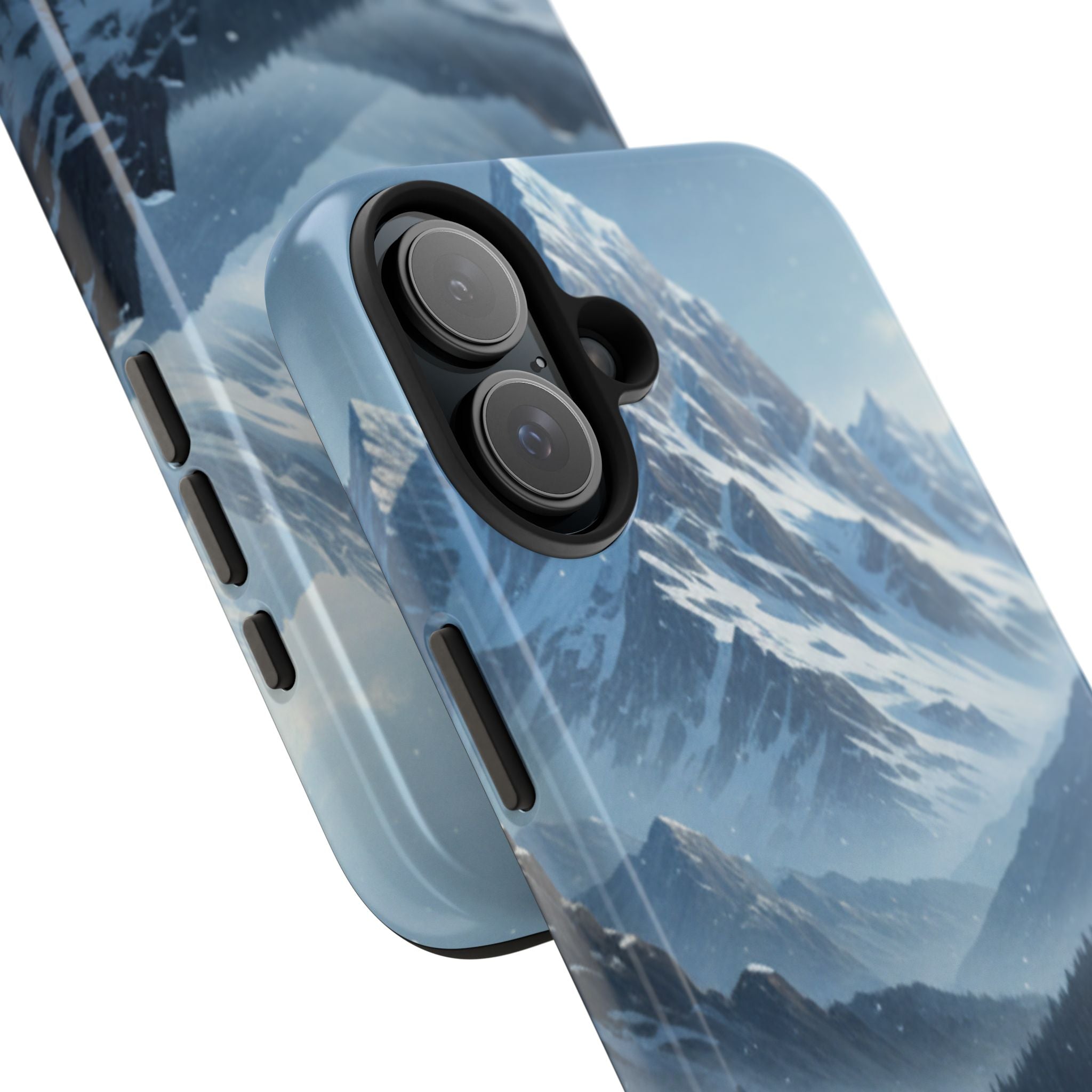 Tough Phone Case — Snowy Mountain Cabin Landscape Protective Phone Cover