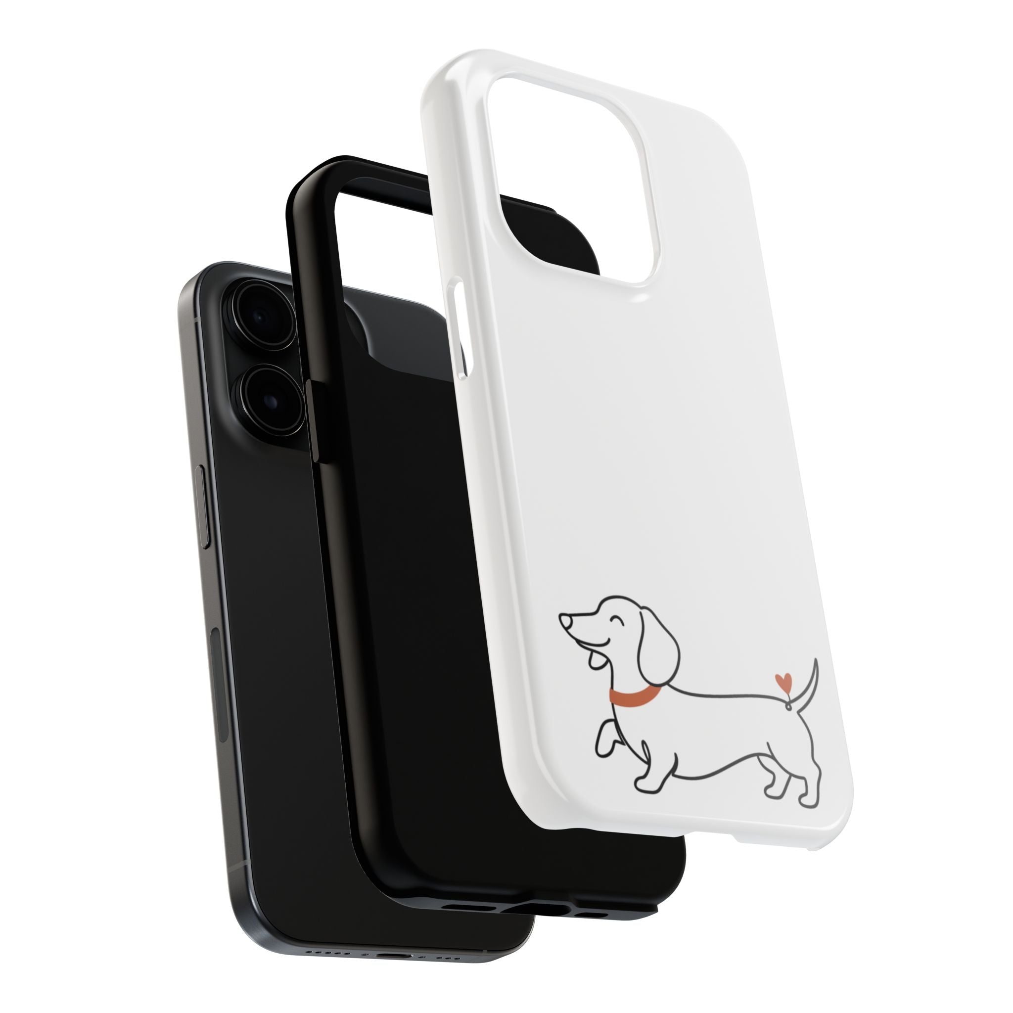 Dachshund Heart Tough Phone Case – Cute Wiener Dog Protective Phone Cover