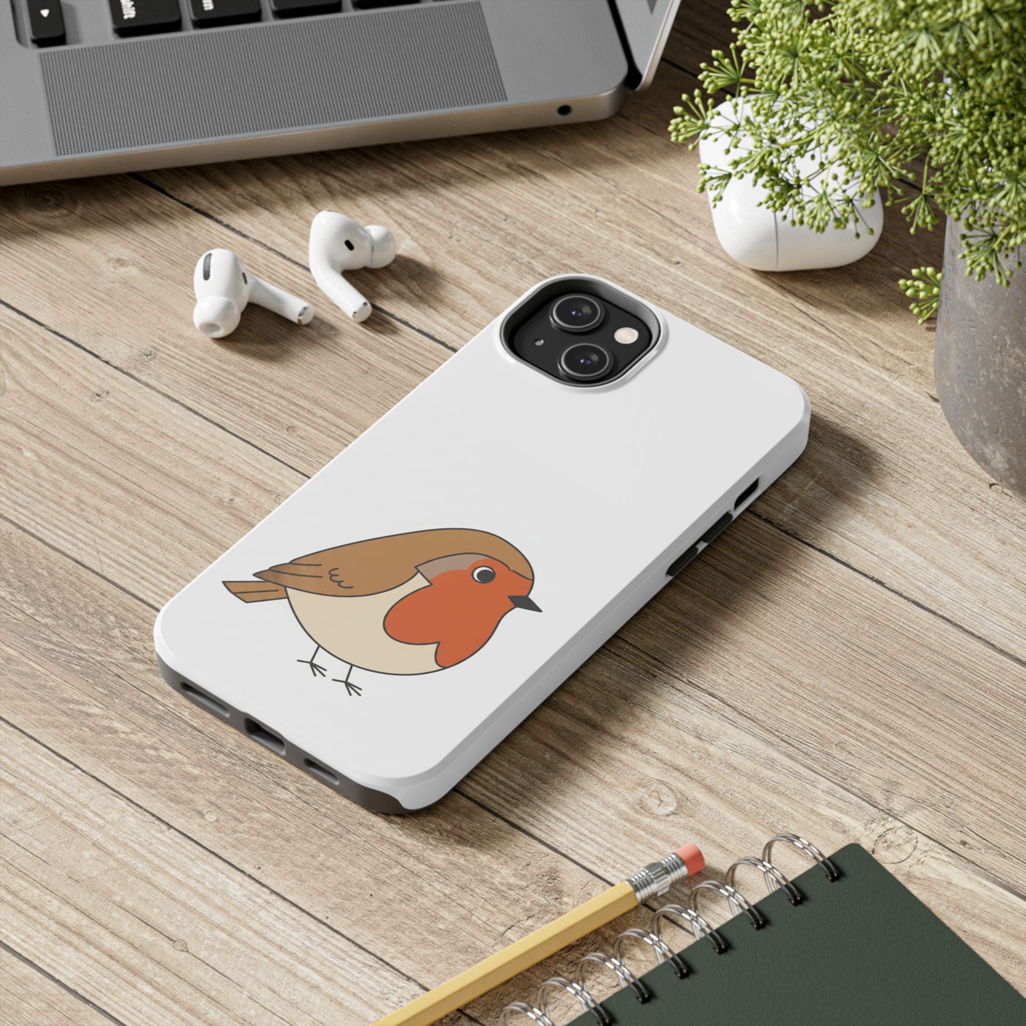 Cute Robin Tough Phone Case — Protective Bird iPhone Case