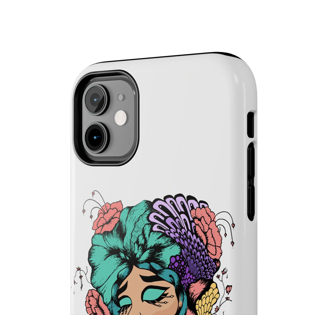 Tough Phone Case — Floral Pop Art Portrait Protective Cover