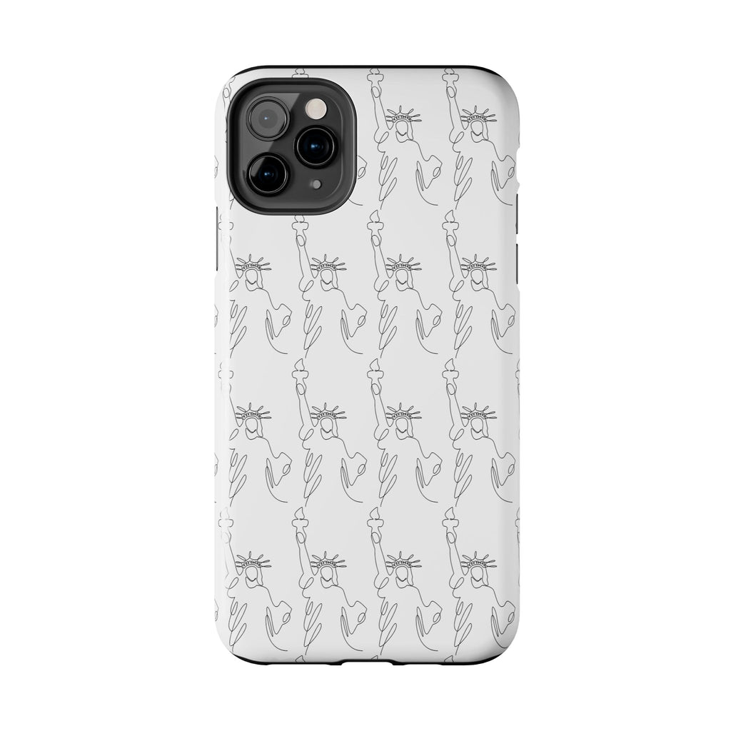 Statue of Liberty Sketch Tough Phone Case — Minimal Patriotic iPhone Cover