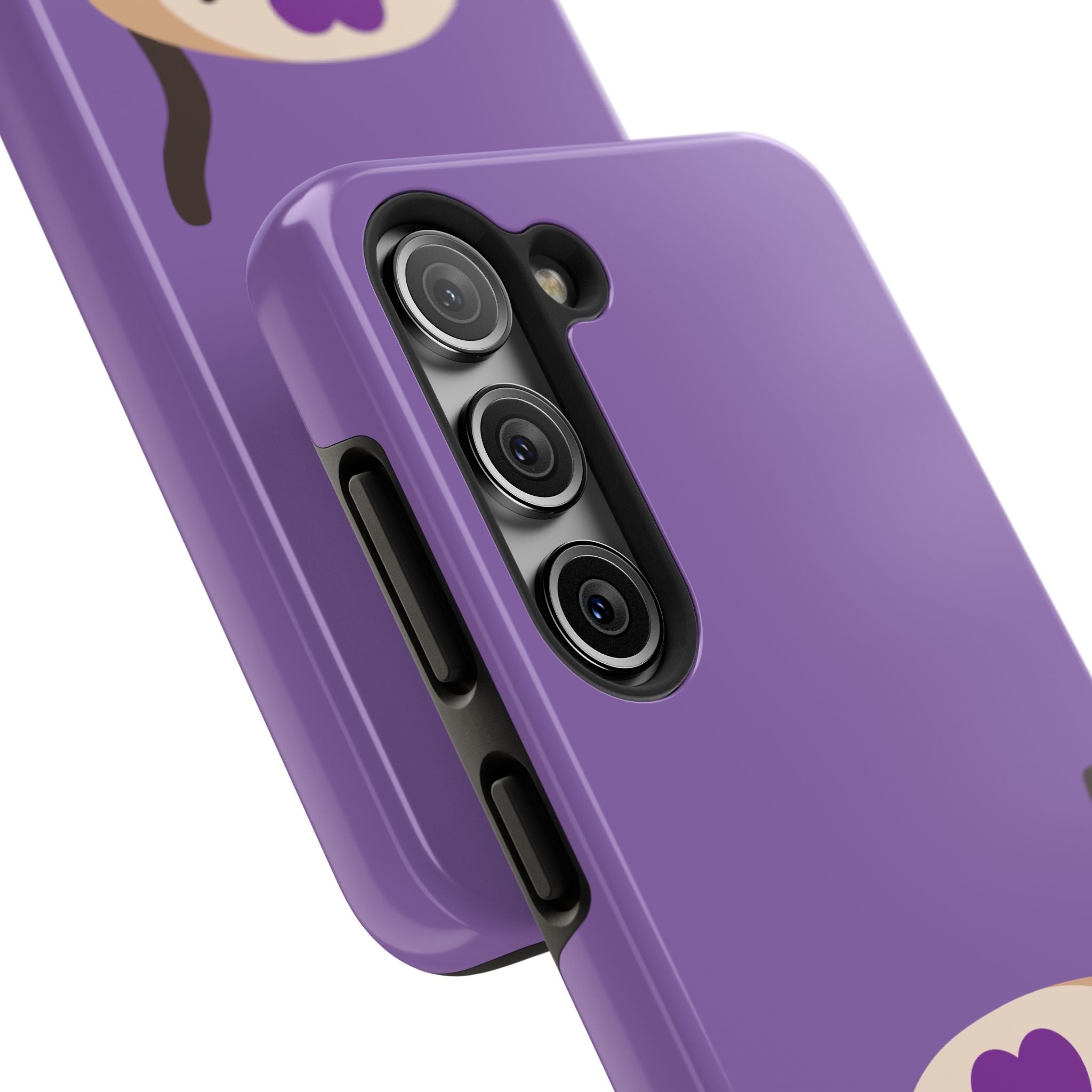 Purple Cute Cat-in-Bread Tough Phone Case — Cute Cat Heart Design
