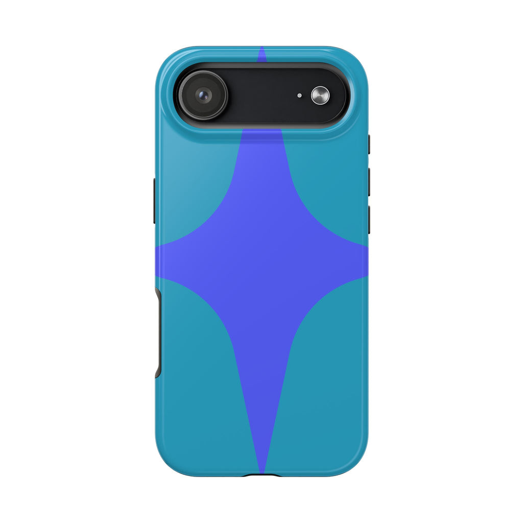 Teal & Indigo Starburst Tough Phone Case — Durable Protective Phone Case