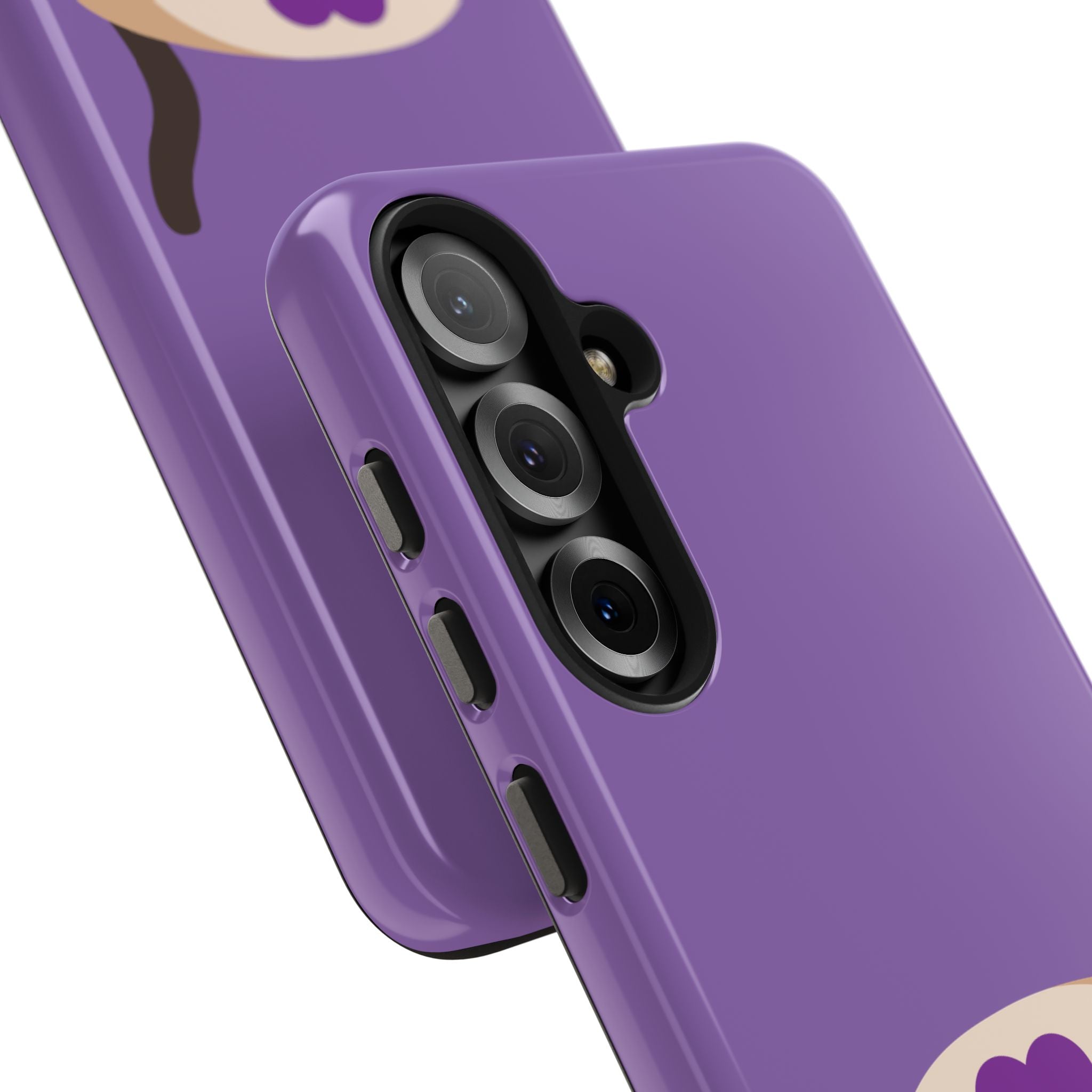 Purple Cute Cat-in-Bread Tough Phone Case — Cute Cat Heart Design