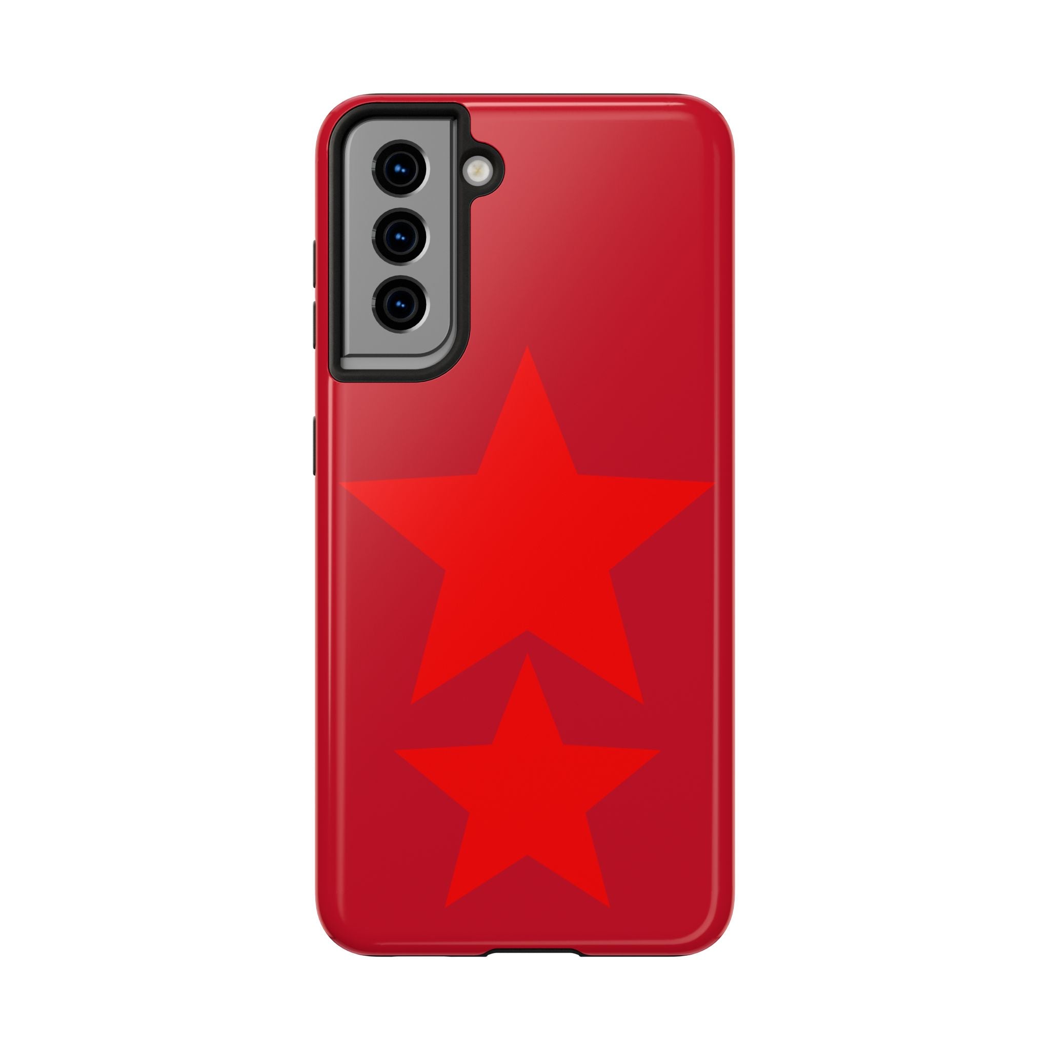 Red Star Tough Phone Case — Dual-Star Protective iPhone Cover