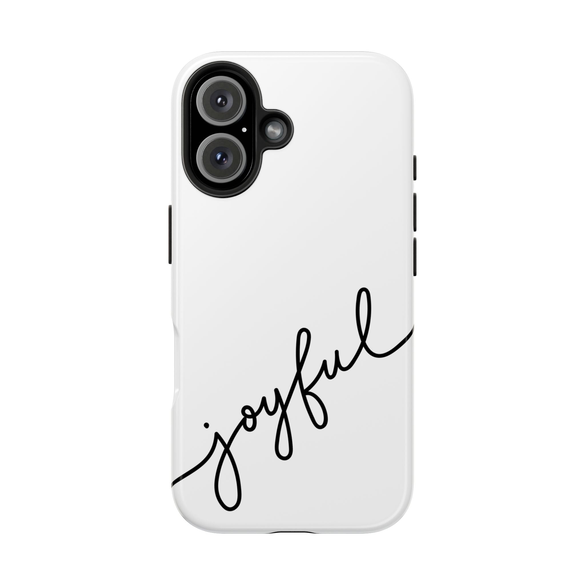 Joyful Tough Phone Case — Minimal Script Protective Phone Cover