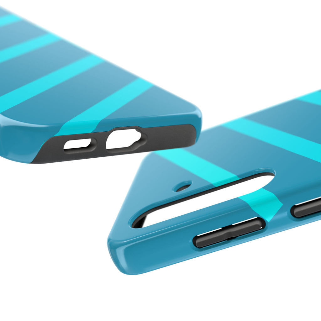 Tough Phone Case — Blue Diagonal Stripe Shockproof Cover