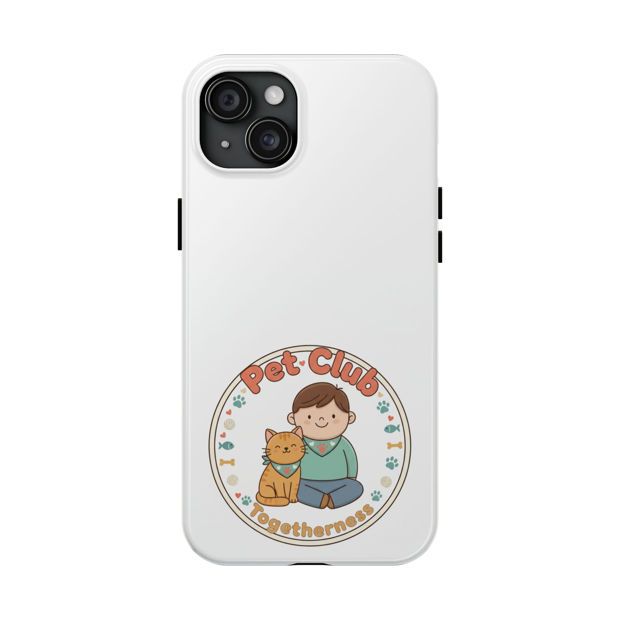 Pet Club Tough Phone Case — Cute Boy & Cat Illustration, "Togetherness" Design
