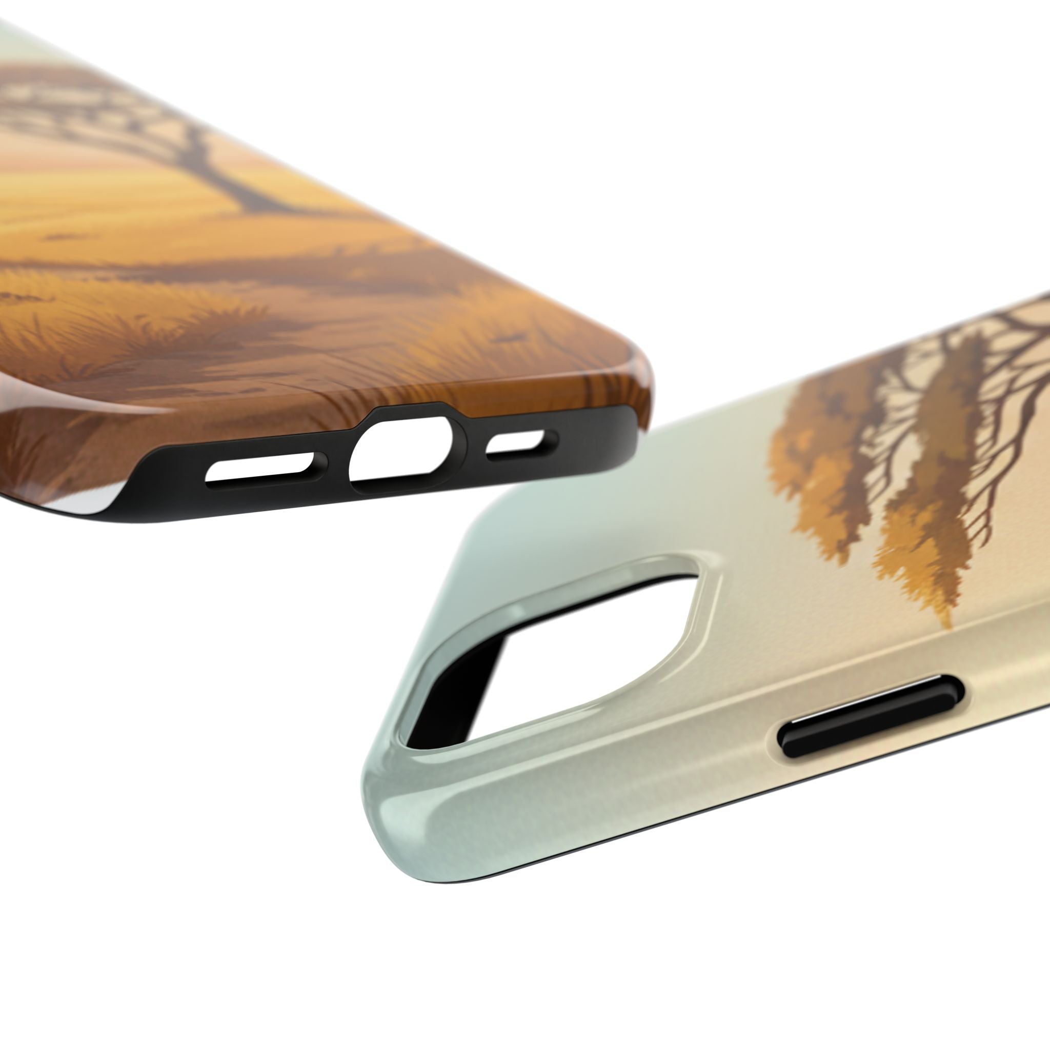 Safari Sunset Tough Phone Case — African Savanna Tree Design