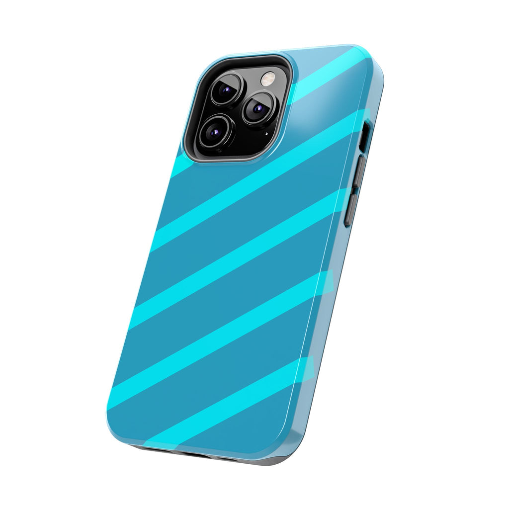 Tough Phone Case — Blue Diagonal Stripe Shockproof Cover