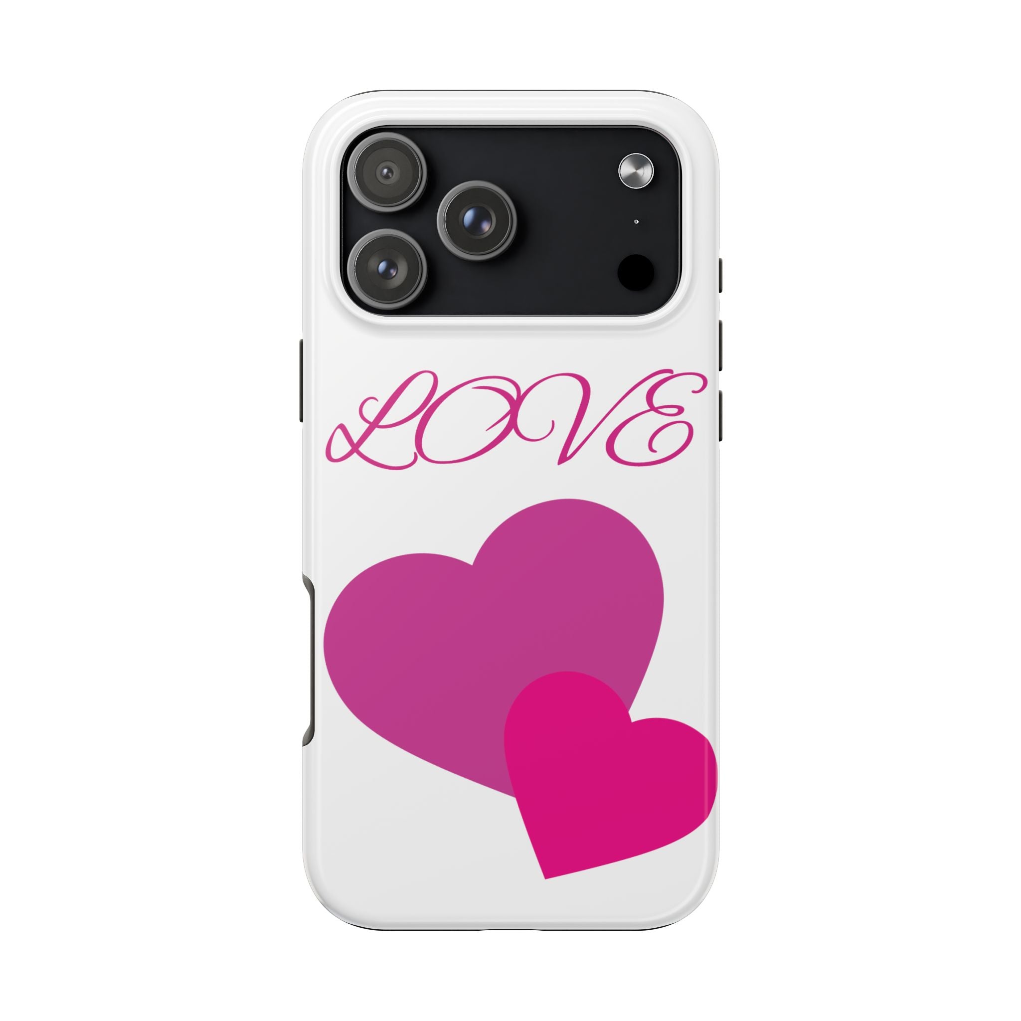 Love Heart Tough Phone Case — Pink Hearts Protective Phone Cover