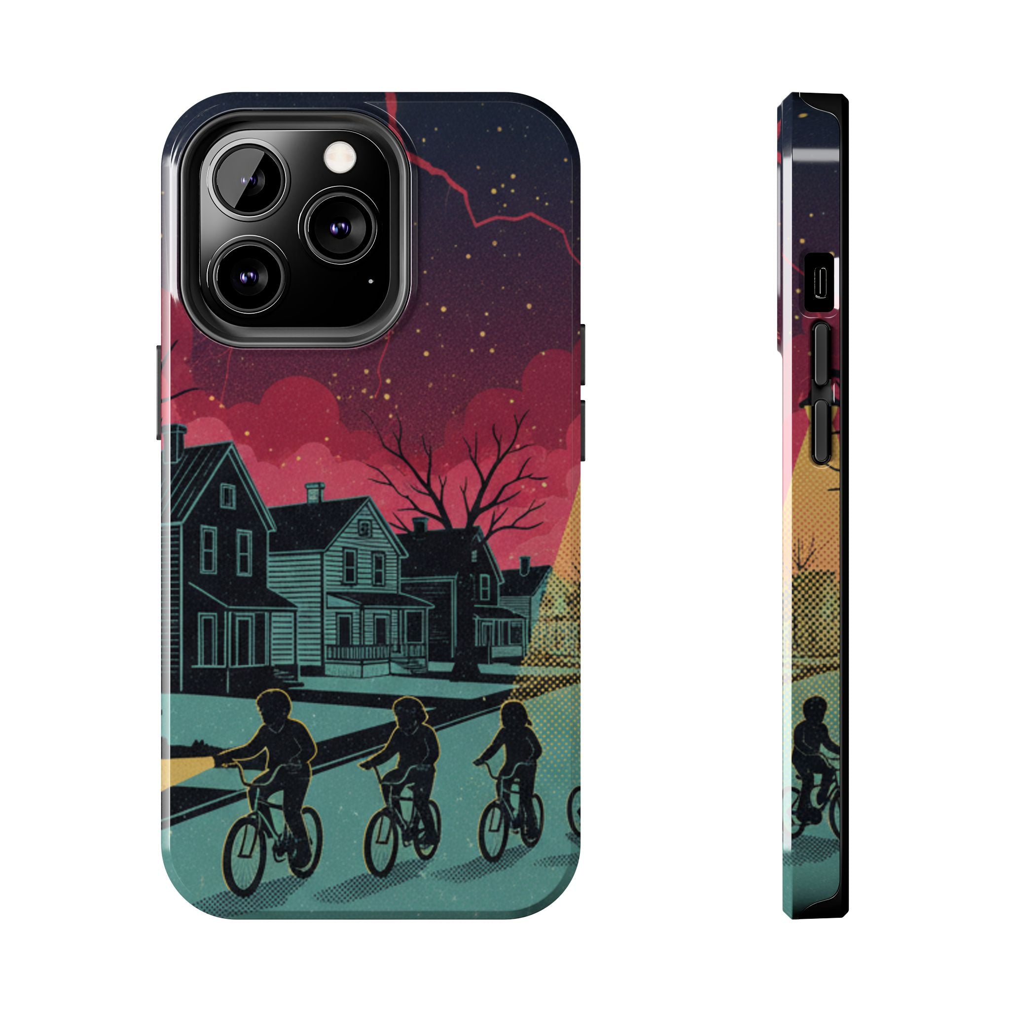 Tough Phone Case — Nostalgic Night Bike Ride Sky Design
