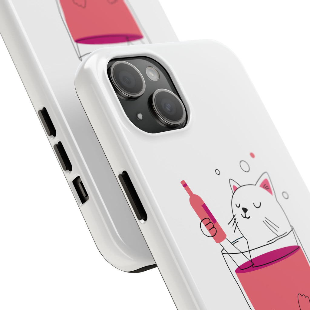 Cat Wine Phone Case — Cute Cat in Wine Glass Protective Case