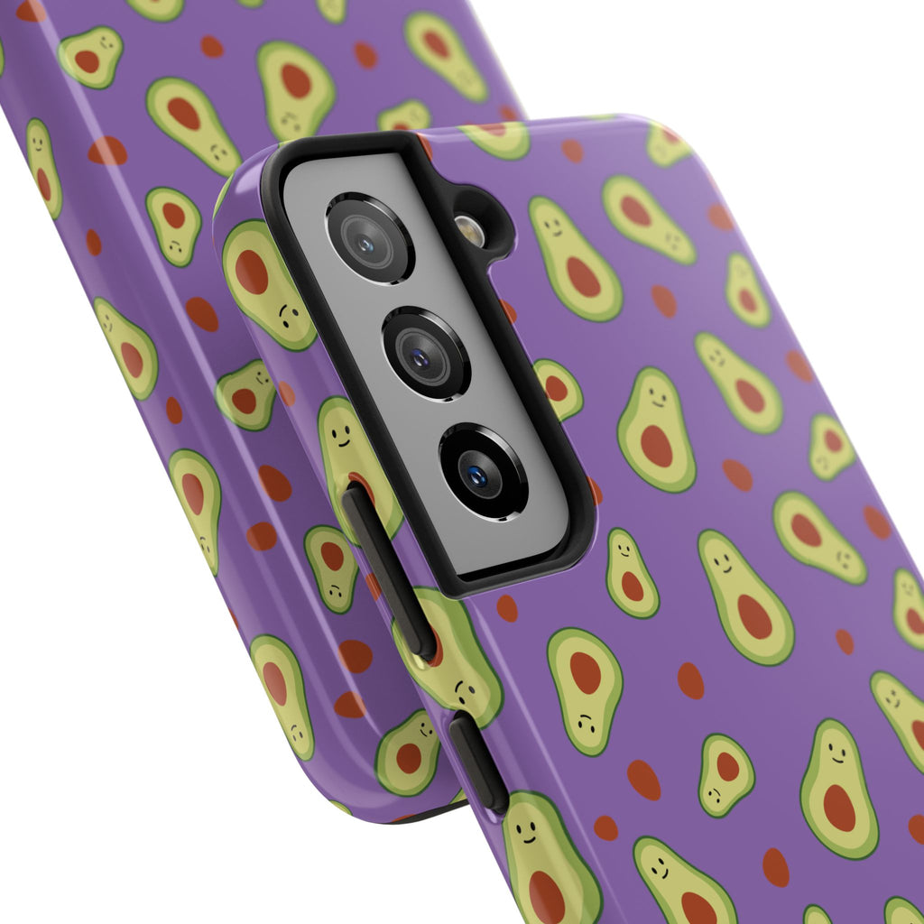 Avocado Pattern Tough Phone Case — Cute Purple Avocado Phone Cover