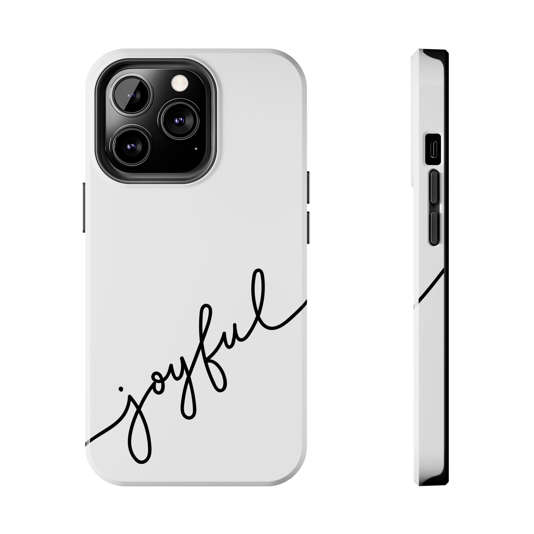 Joyful Tough Phone Case — Minimal Script Protective Phone Cover