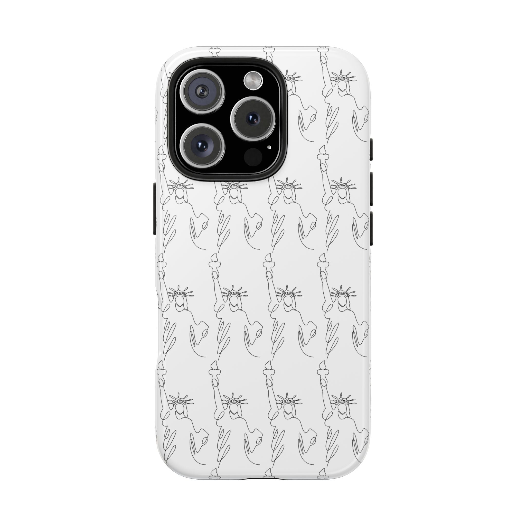 Statue of Liberty Sketch Tough Phone Case — Minimal Patriotic iPhone Cover